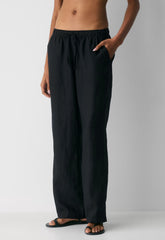 Sail Linen Pant - BLACK