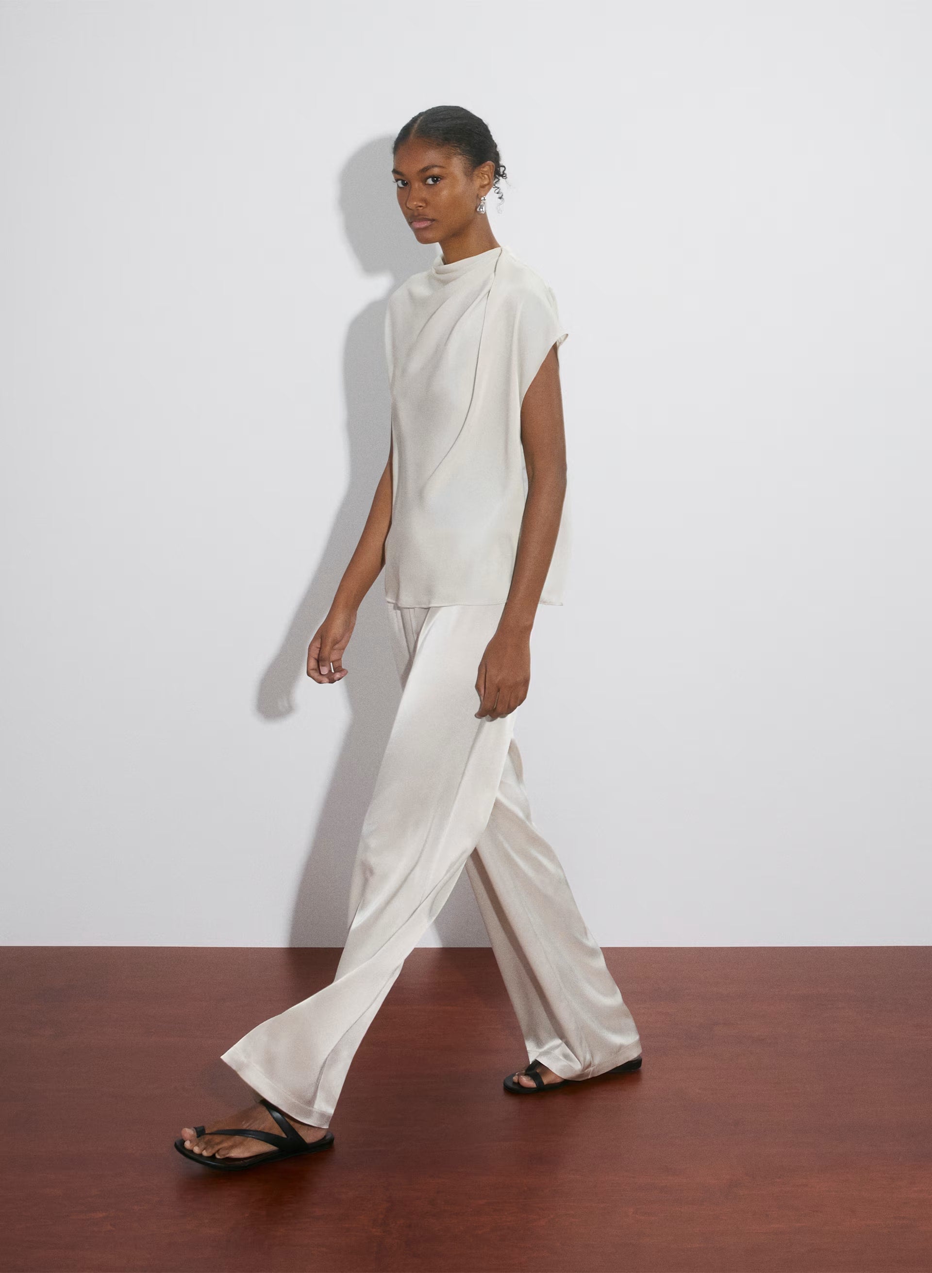 Archer Satin Pant - MATTE PEARL