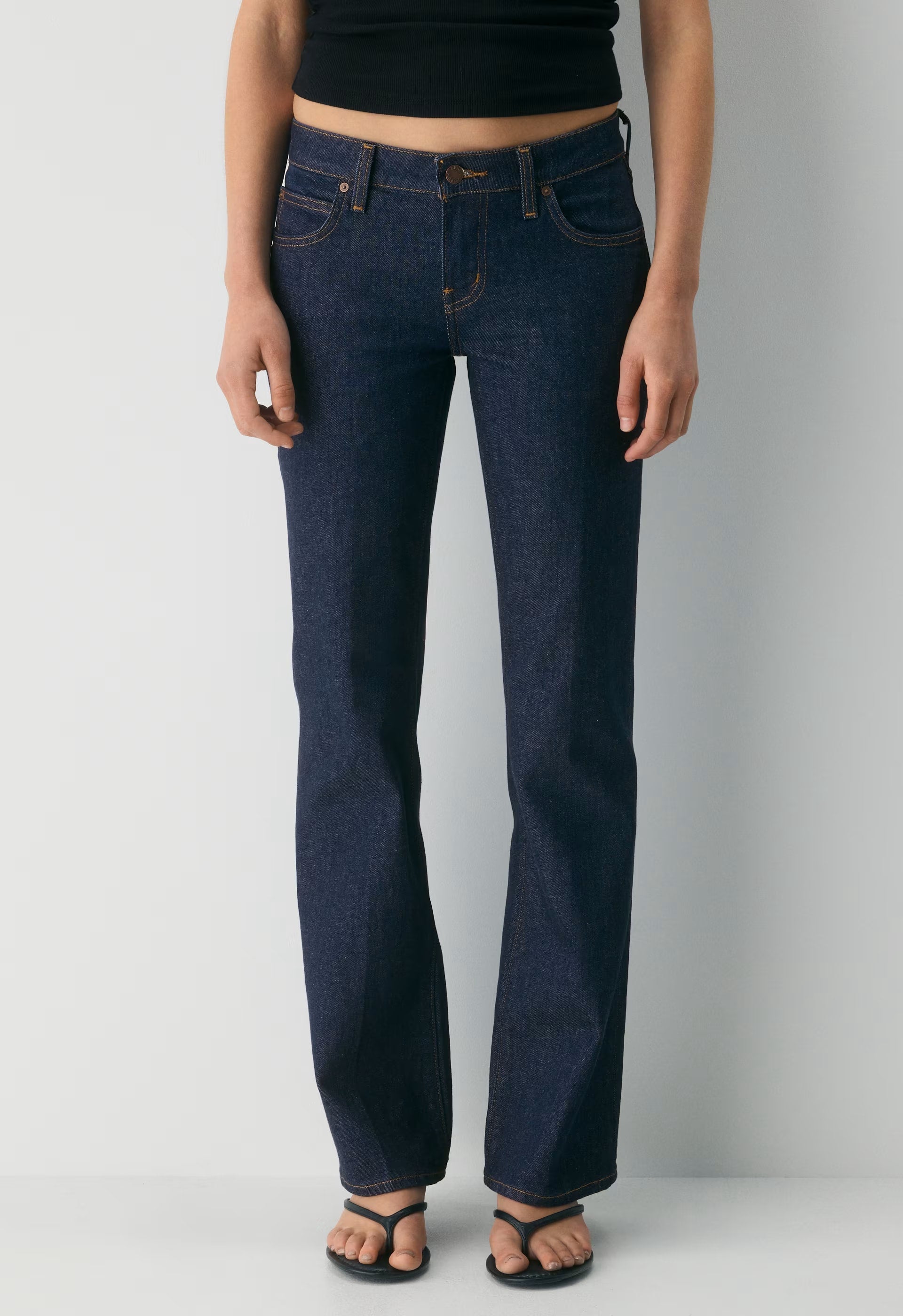 Denim Forum 002 Slim Lo-Rise Bootcut Jean - NO-STRESS DARK BLUE