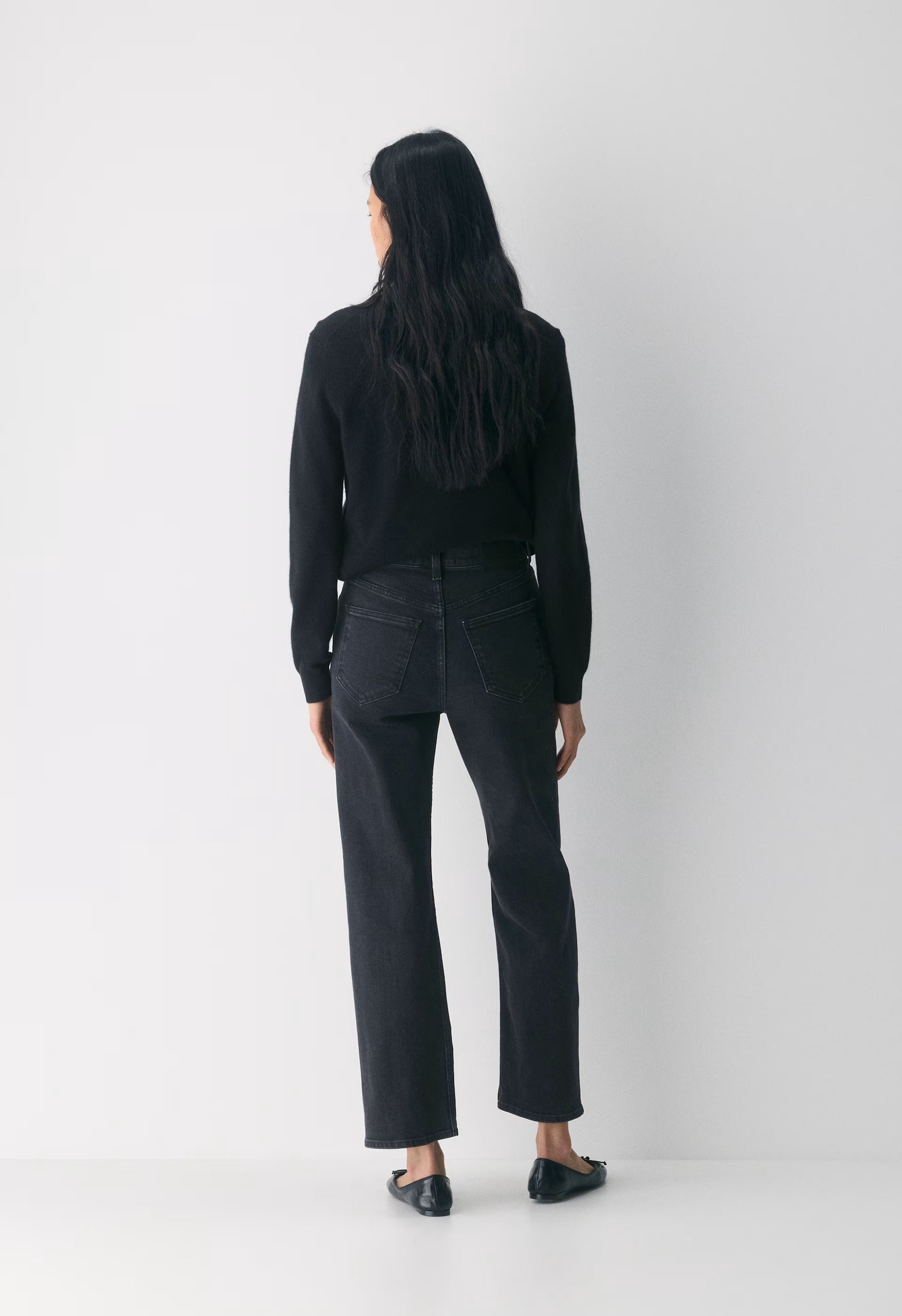Denim Forum The Arlo Hi-Rise Straight Jean - BLACK EYELINER