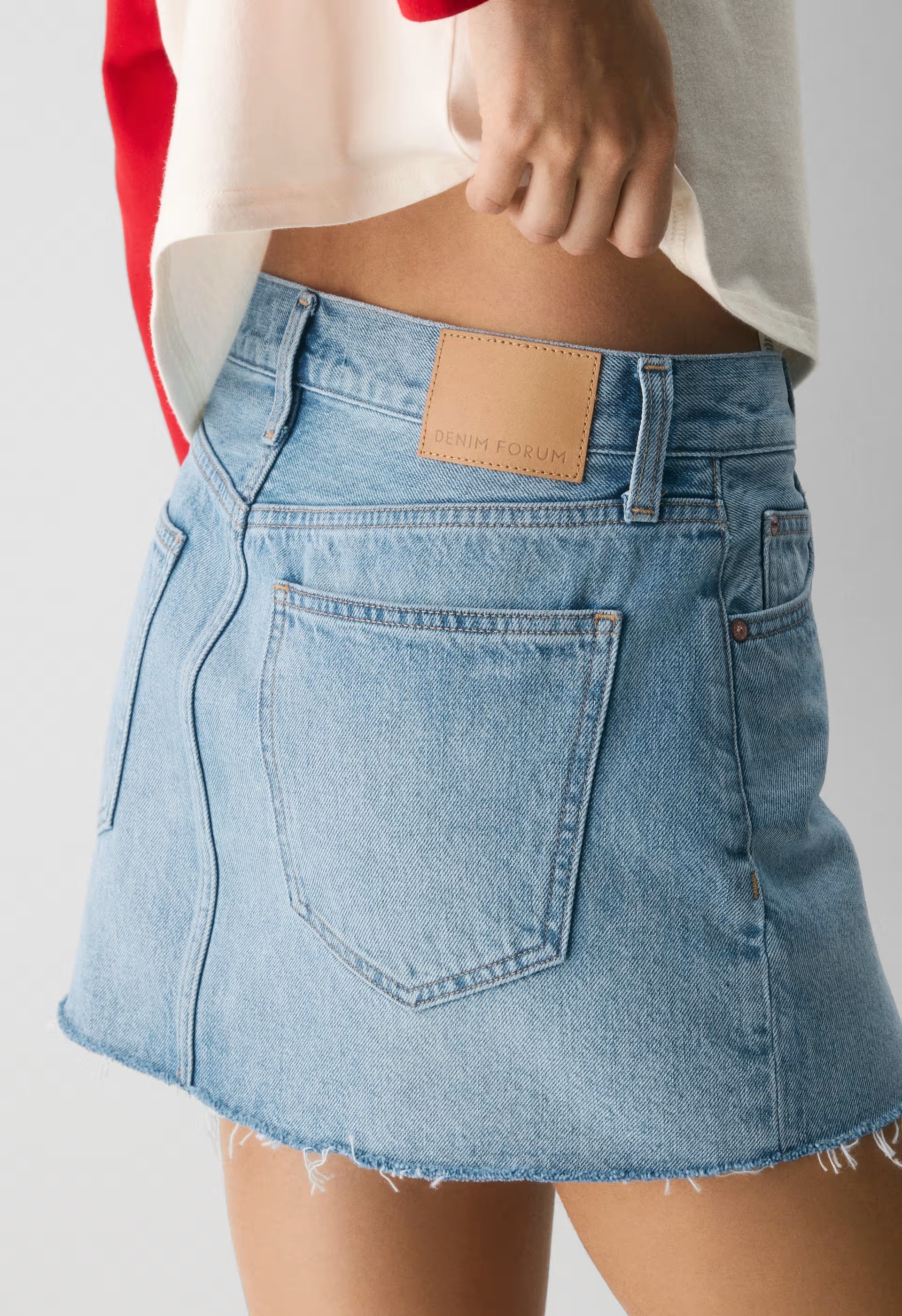 Denim Forum The ‘90s Ricci Micro Denim Skirt - 7 YRS BLEU TB RAW HEM