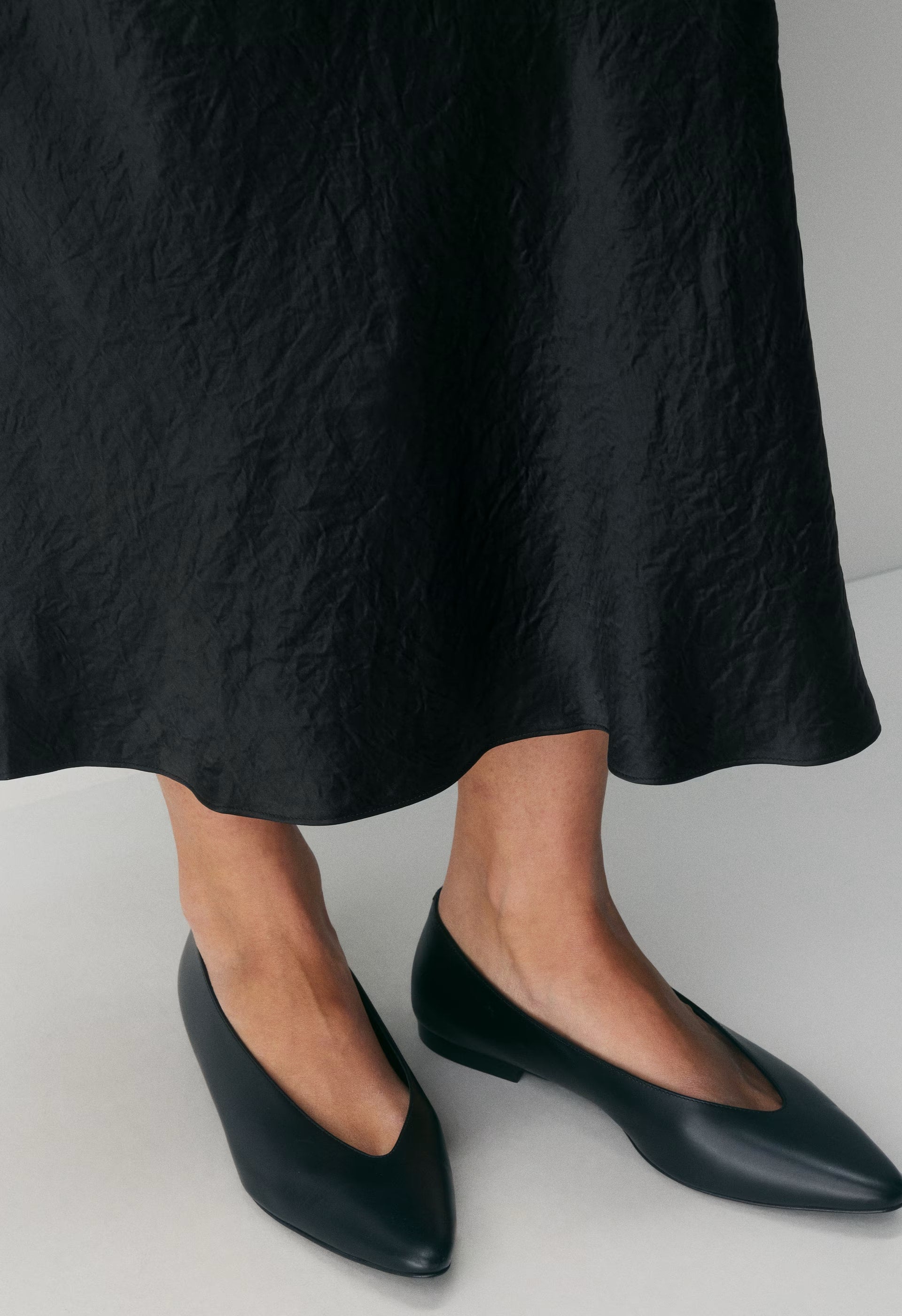 Slip Satin Maxi Skirt - BLACK
