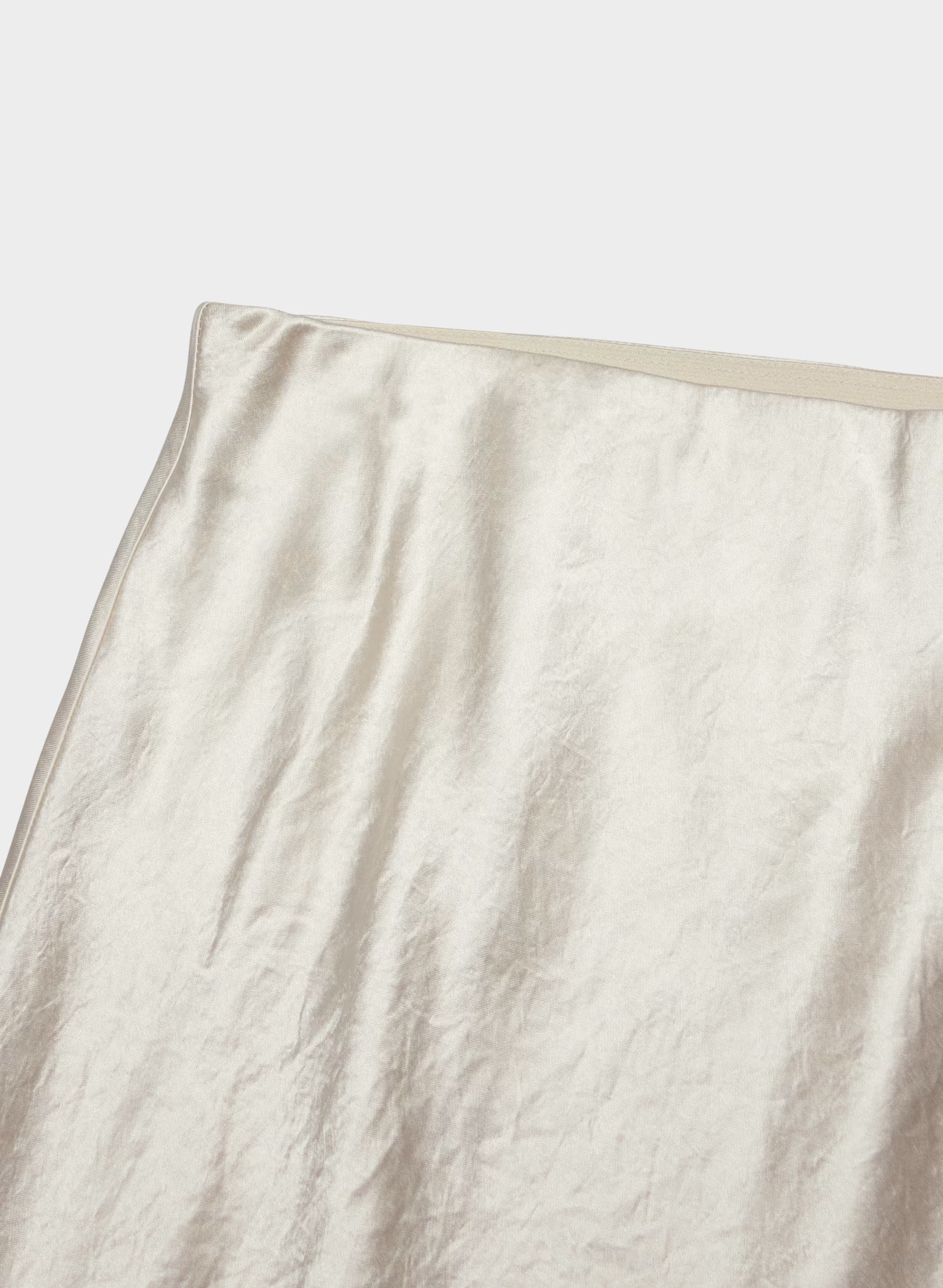 Slip Satin Maxi Skirt - MATTE PEARL