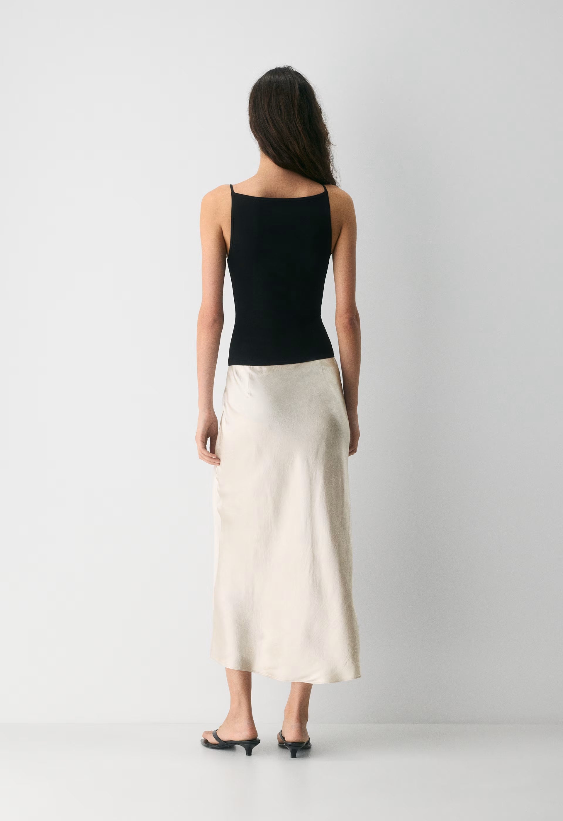 Slip Satin Maxi Skirt - METROPOLIS BEIGE