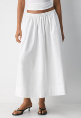 Luminary Poplin Skirt - BRIGHT WHITE