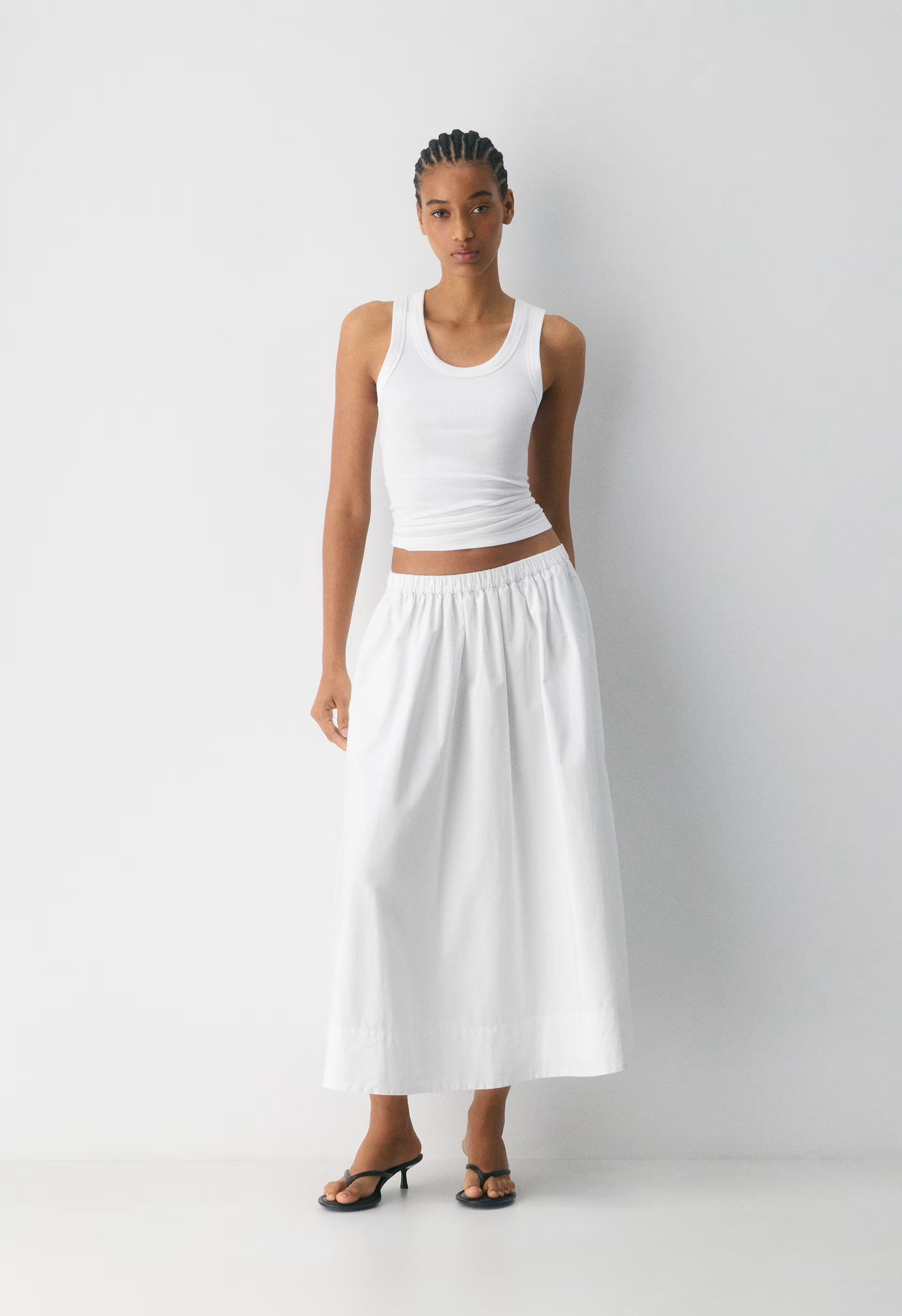 Luminary Poplin Skirt - BRIGHT WHITE