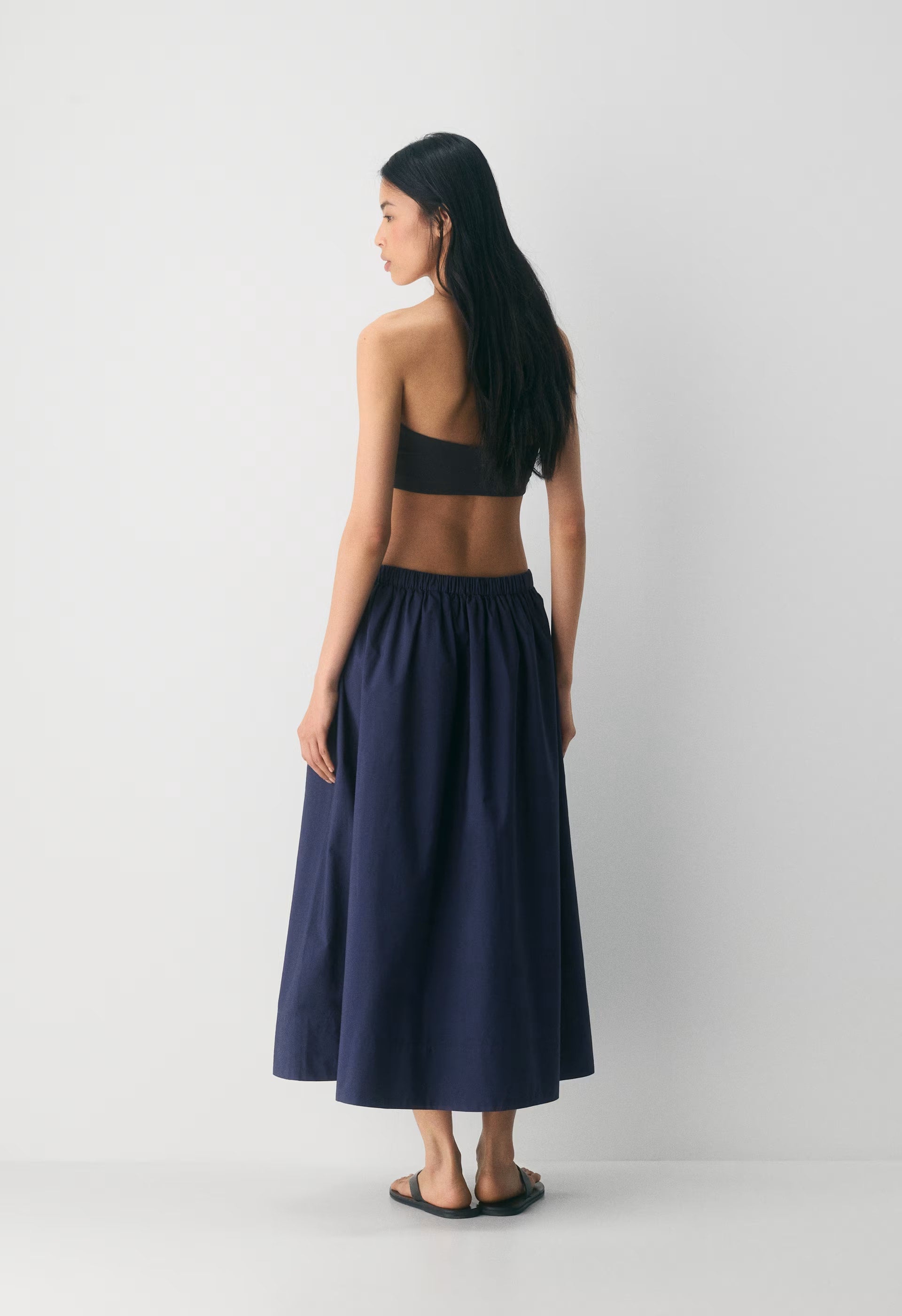 Luminary Poplin Skirt - HARBOUR NAVY