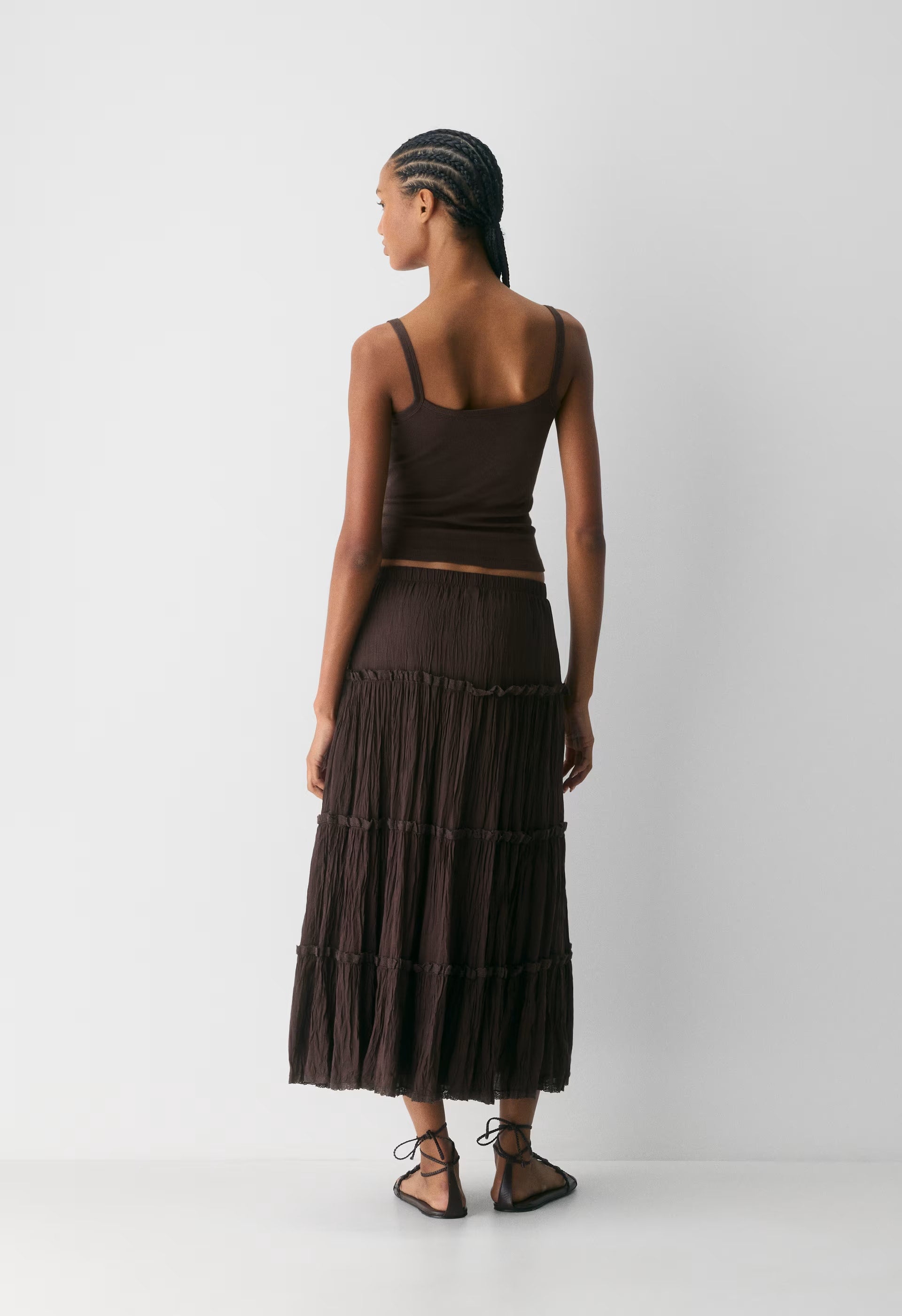 Damasque Skirt - RICH MOCHA BROWN