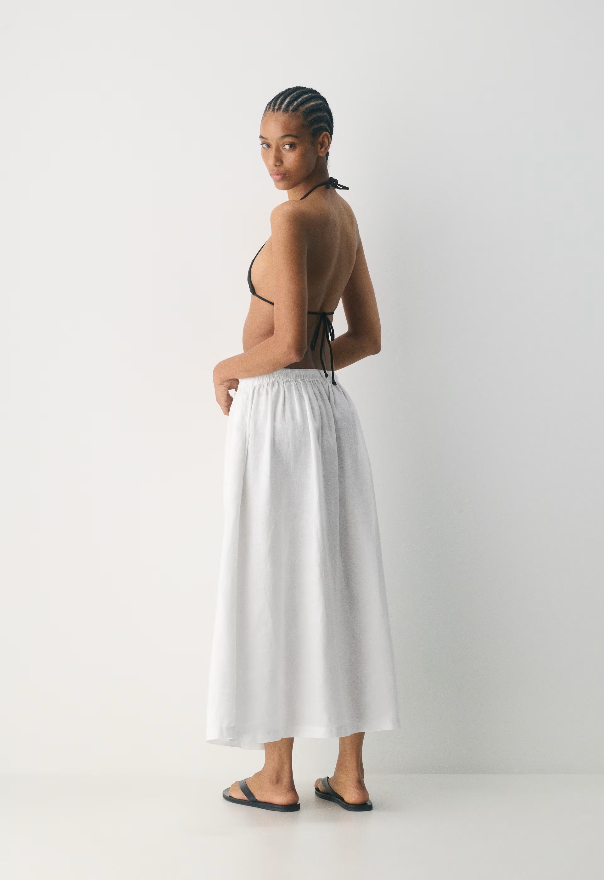 Socialite Linen Skirt - WHITE