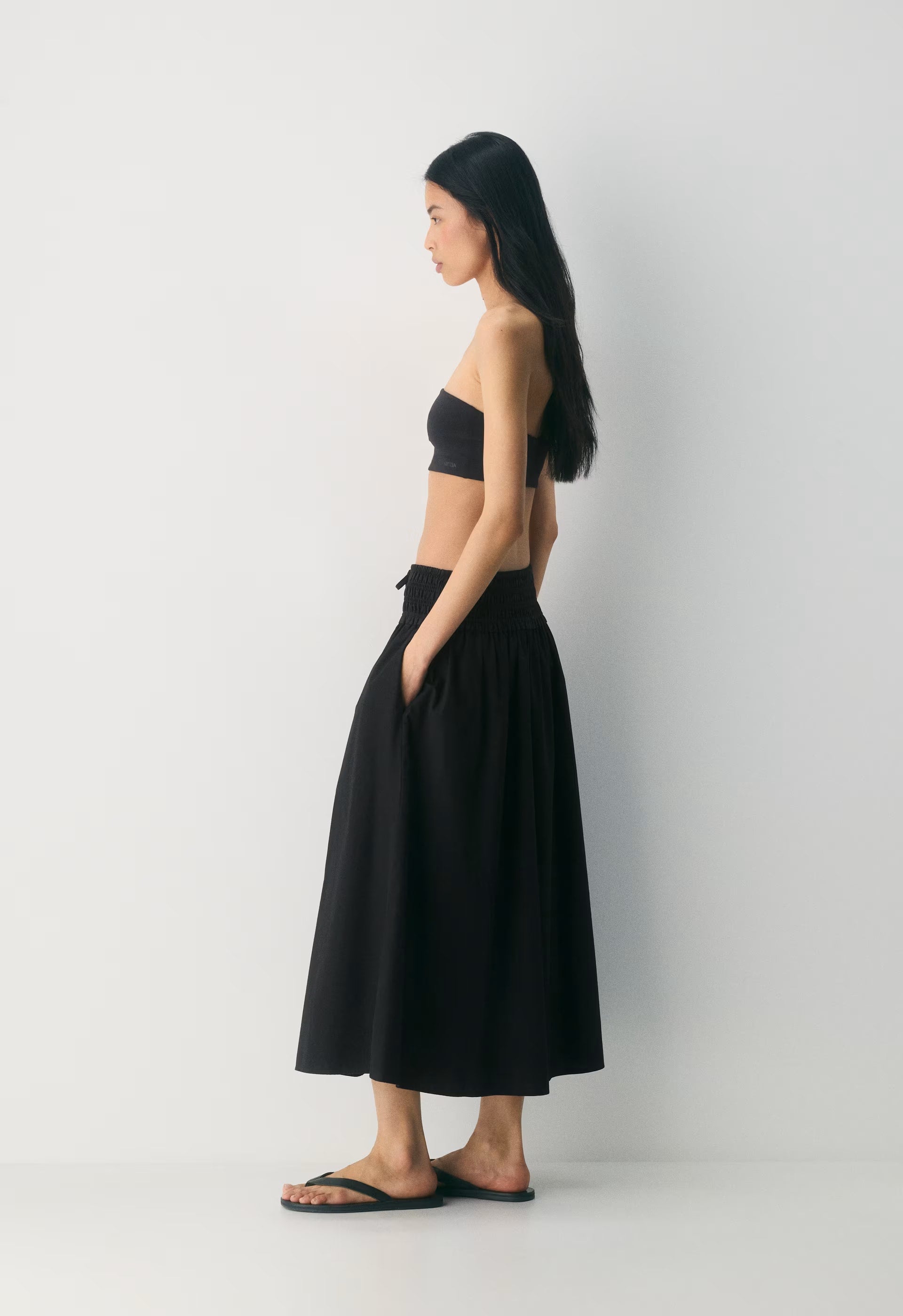 Vetiver Poplin Skirt - BLACK