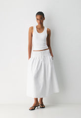 Vetiver Poplin Skirt - BRIGHT WHITE