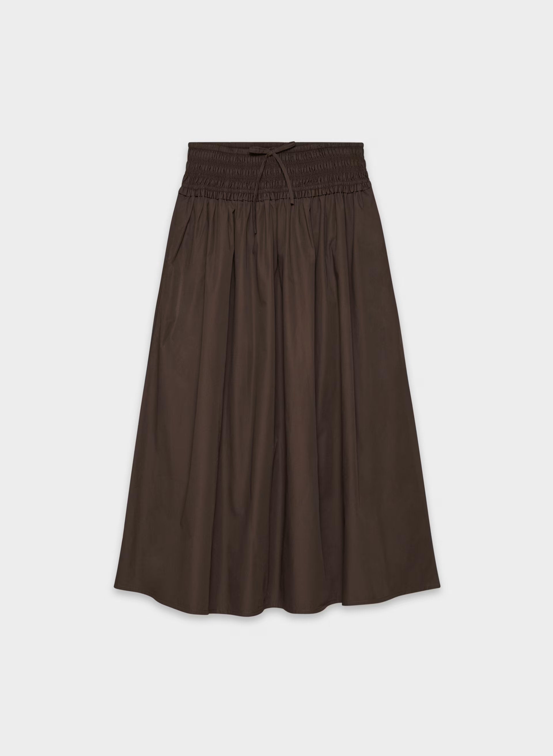Vetiver Poplin Skirt - RICH MOCHA BROWN