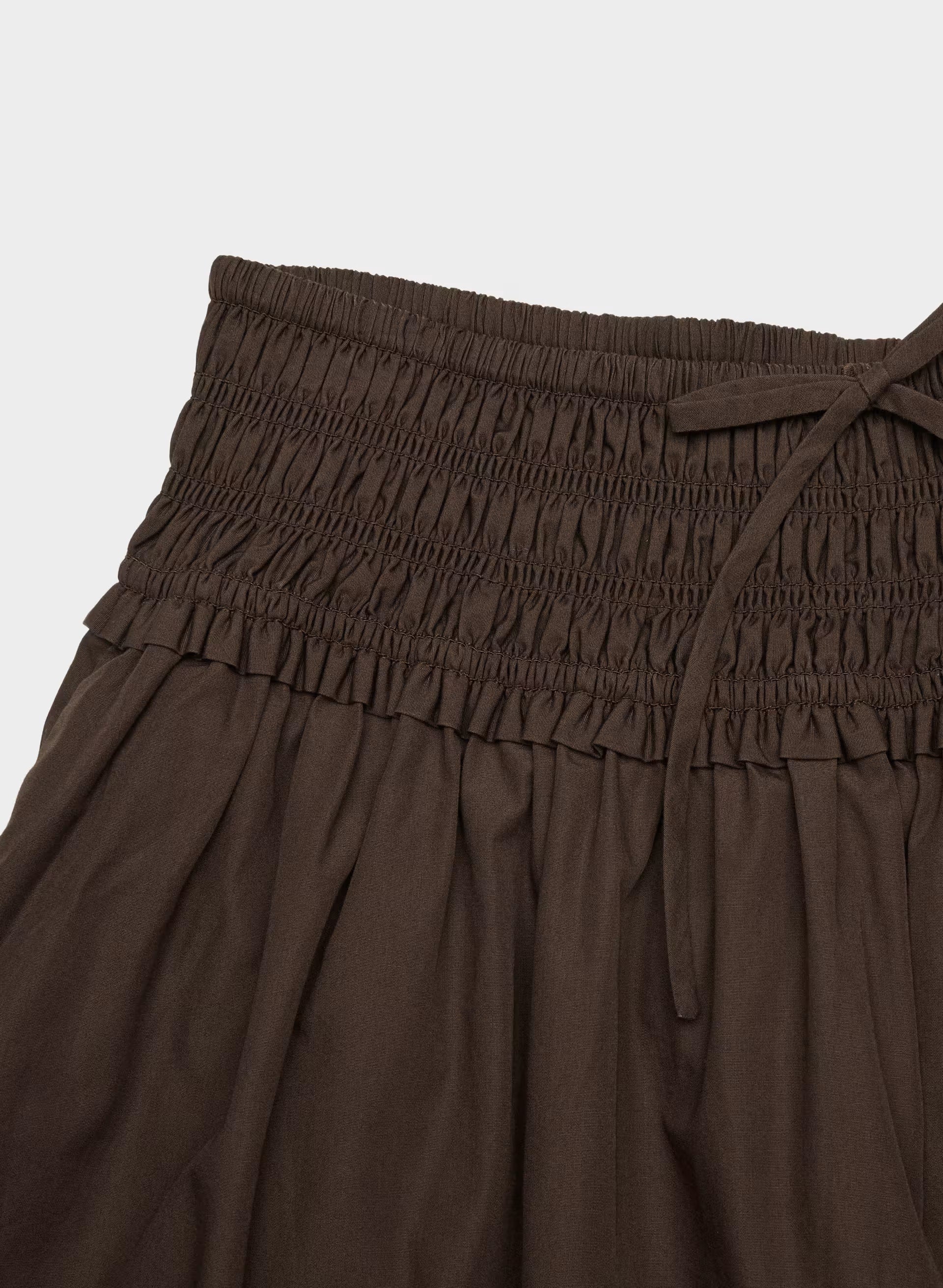 Vetiver Poplin Skirt - RICH MOCHA BROWN