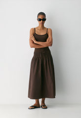 Vetiver Poplin Skirt - DARK NIGHT NAVY