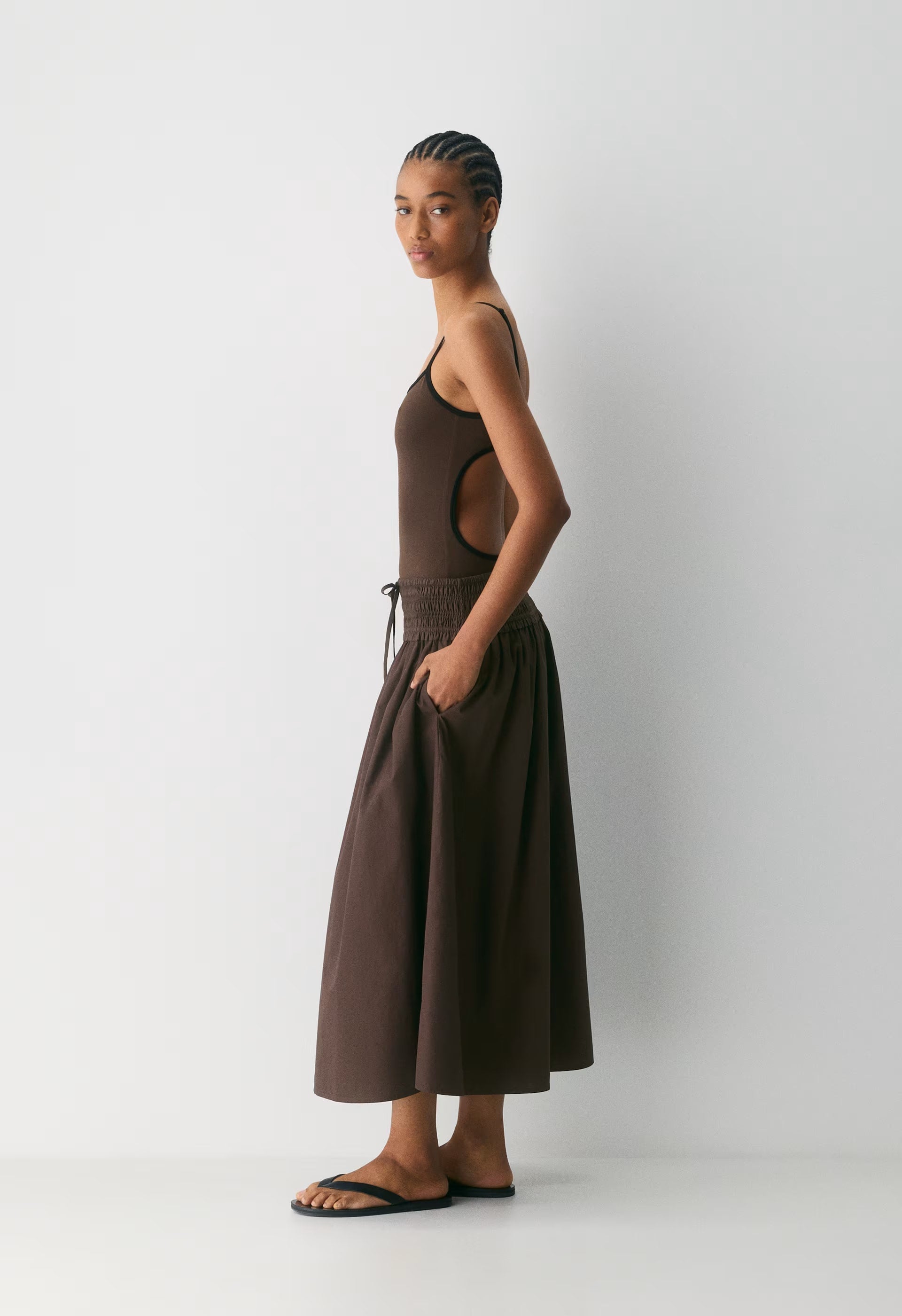 Vetiver Poplin Skirt - DARK NIGHT NAVY