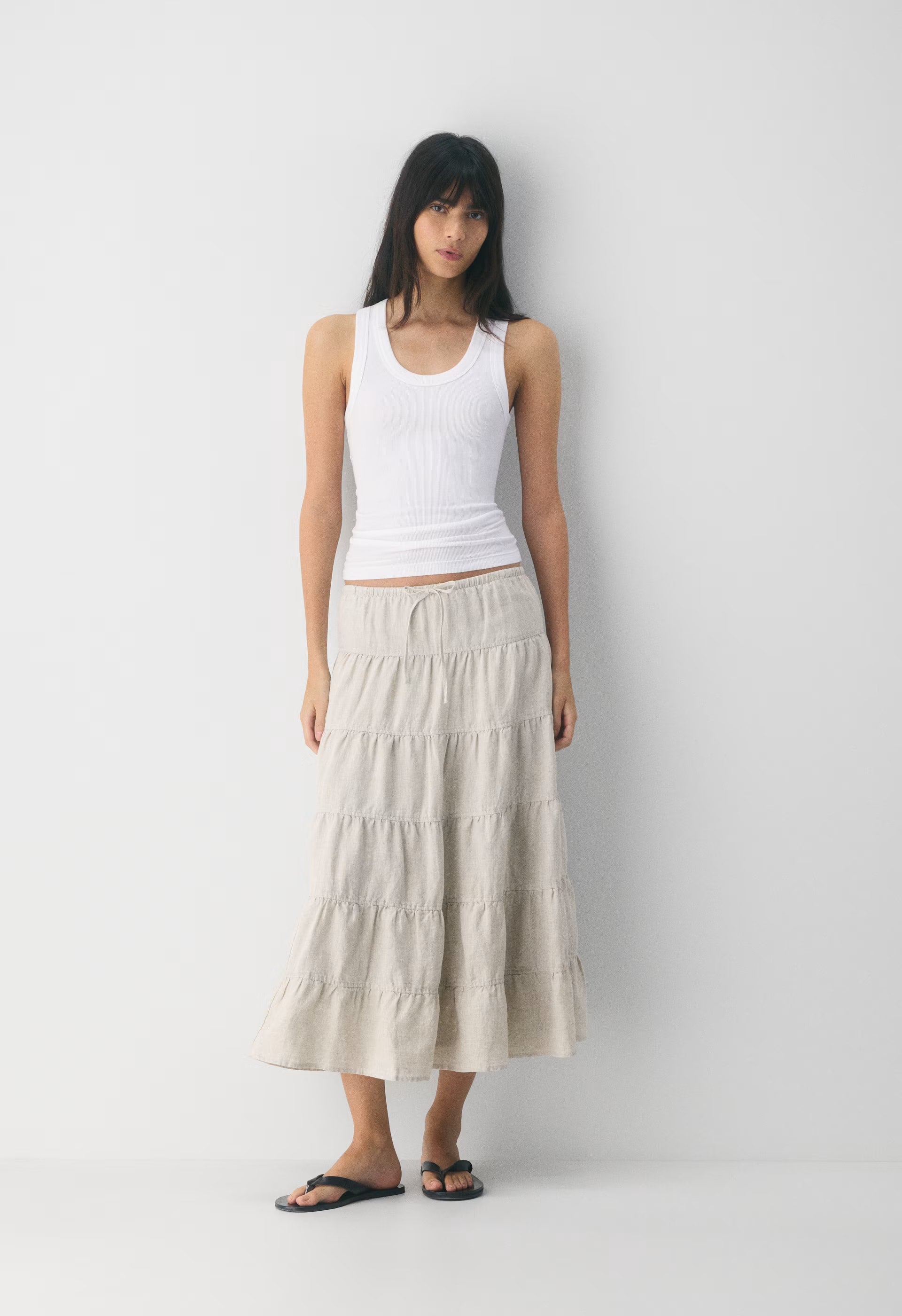 Bouquet Linen Skirt - SRPN CK LT BRH/HBR NVY