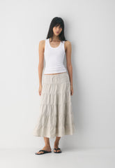 Bouquet Linen Skirt - UNDYED ECRU