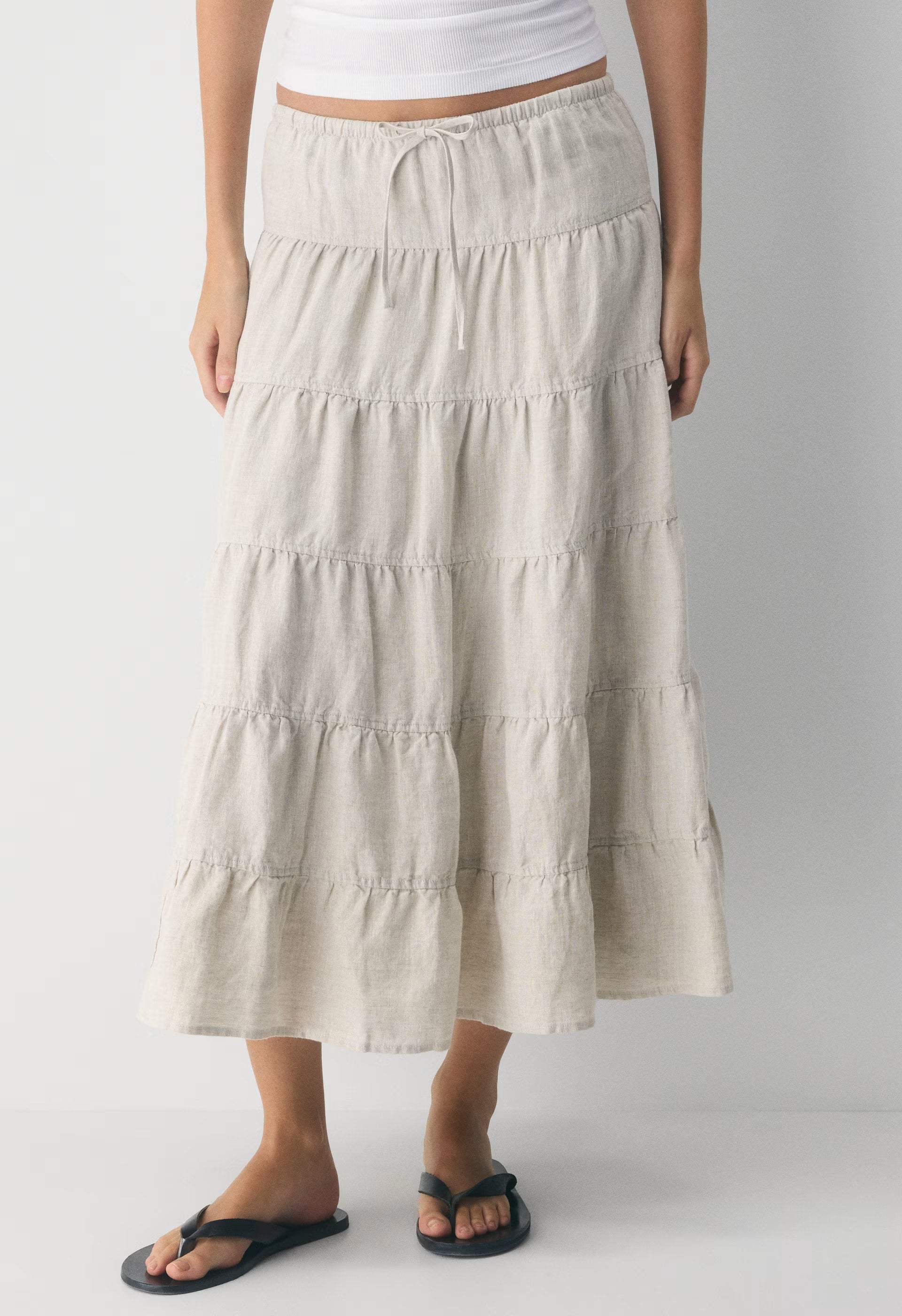 Bouquet Linen Skirt - SRPN CK LT BRH/HBR NVY