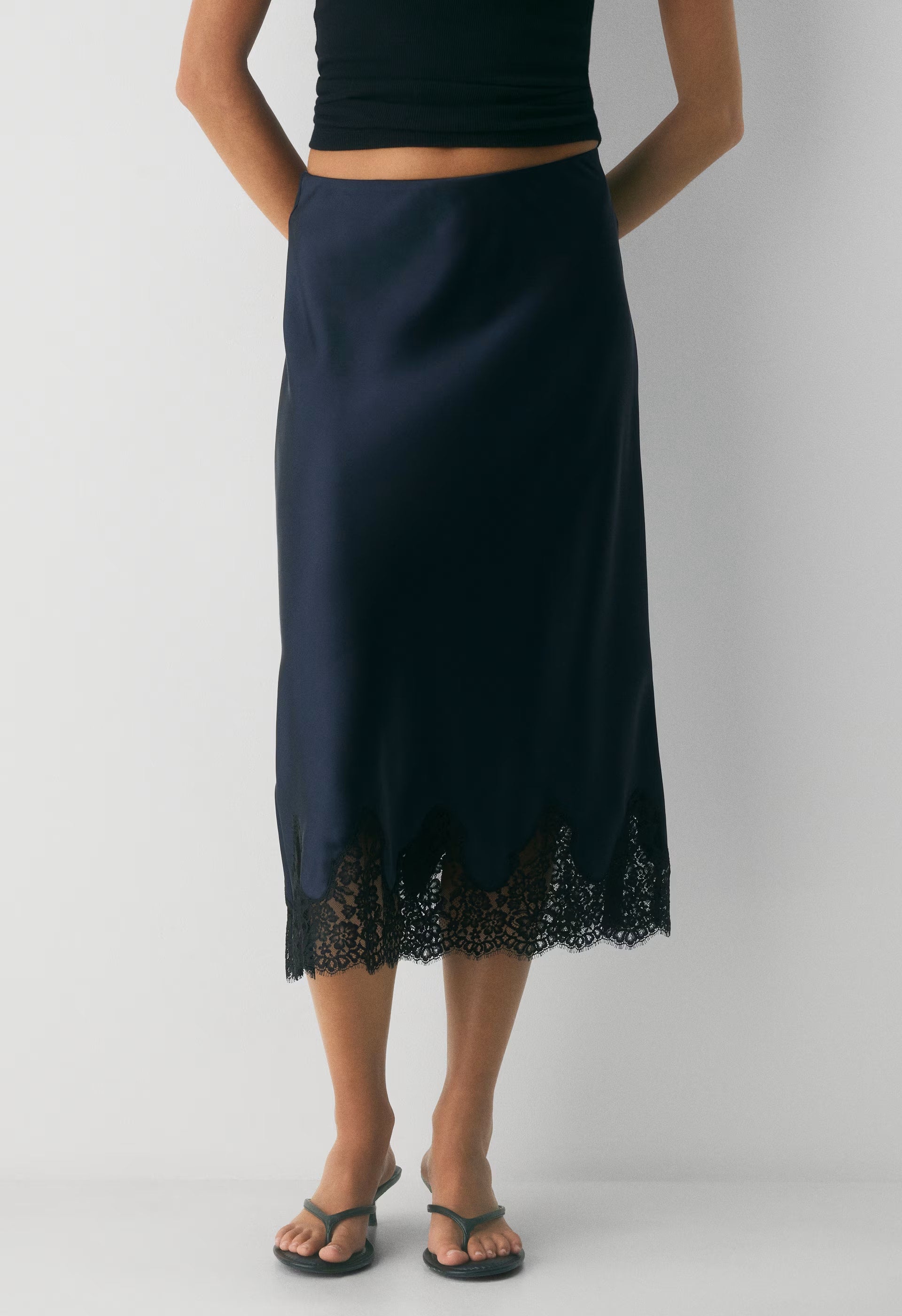 Henrietta Satin Skirt - ADMIRAL/BLACK