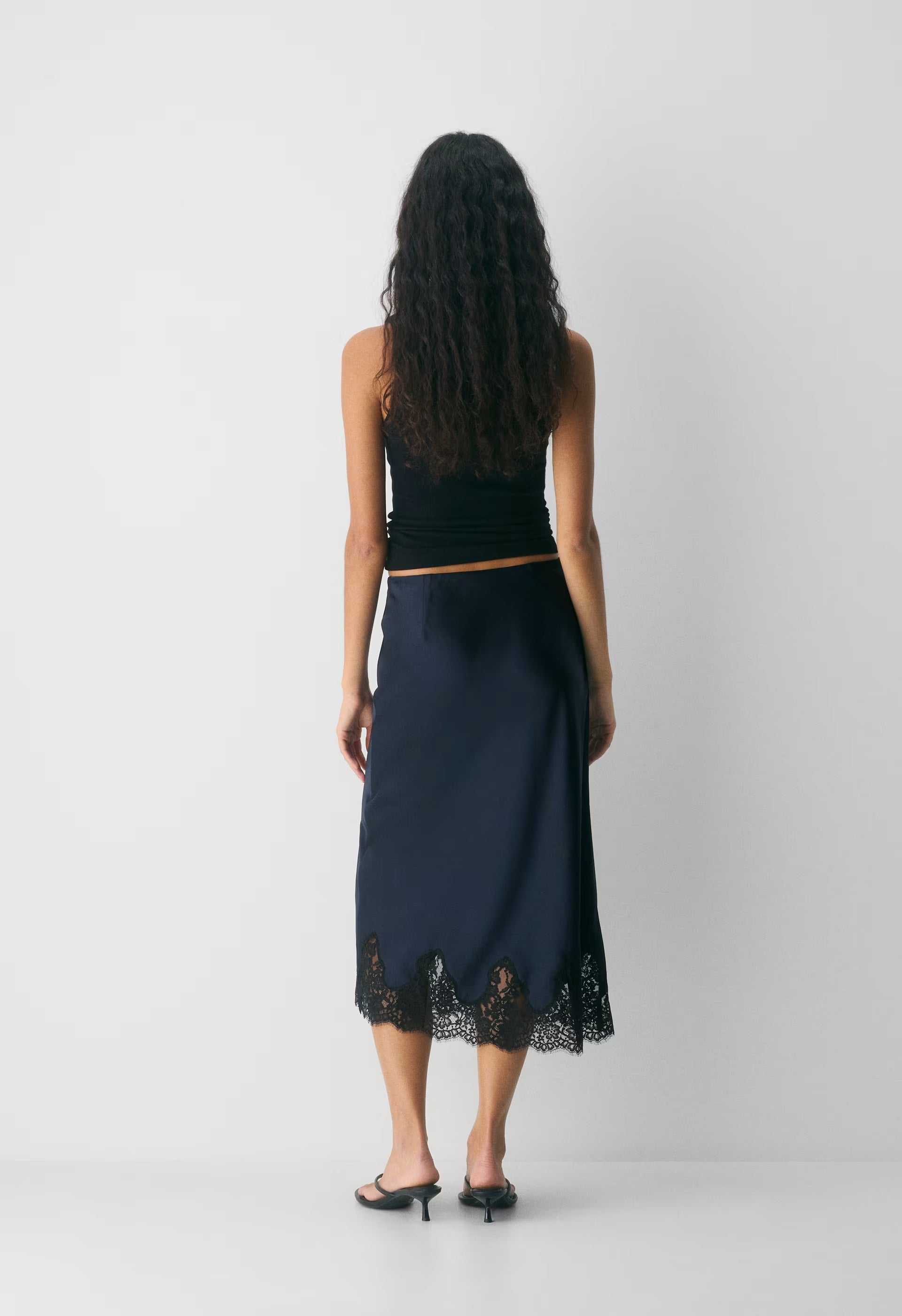 Henrietta Satin Skirt - ADMIRAL/BLACK