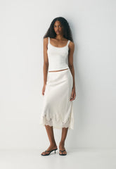 Henrietta Satin Skirt - LT BIRCH/ LT BIRCH