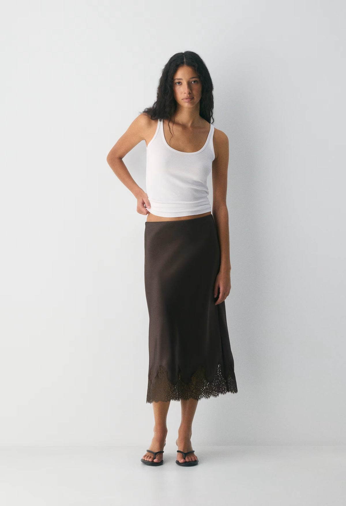 Henrietta Satin Skirt - RC MCH BR/ RCH MCH BRN