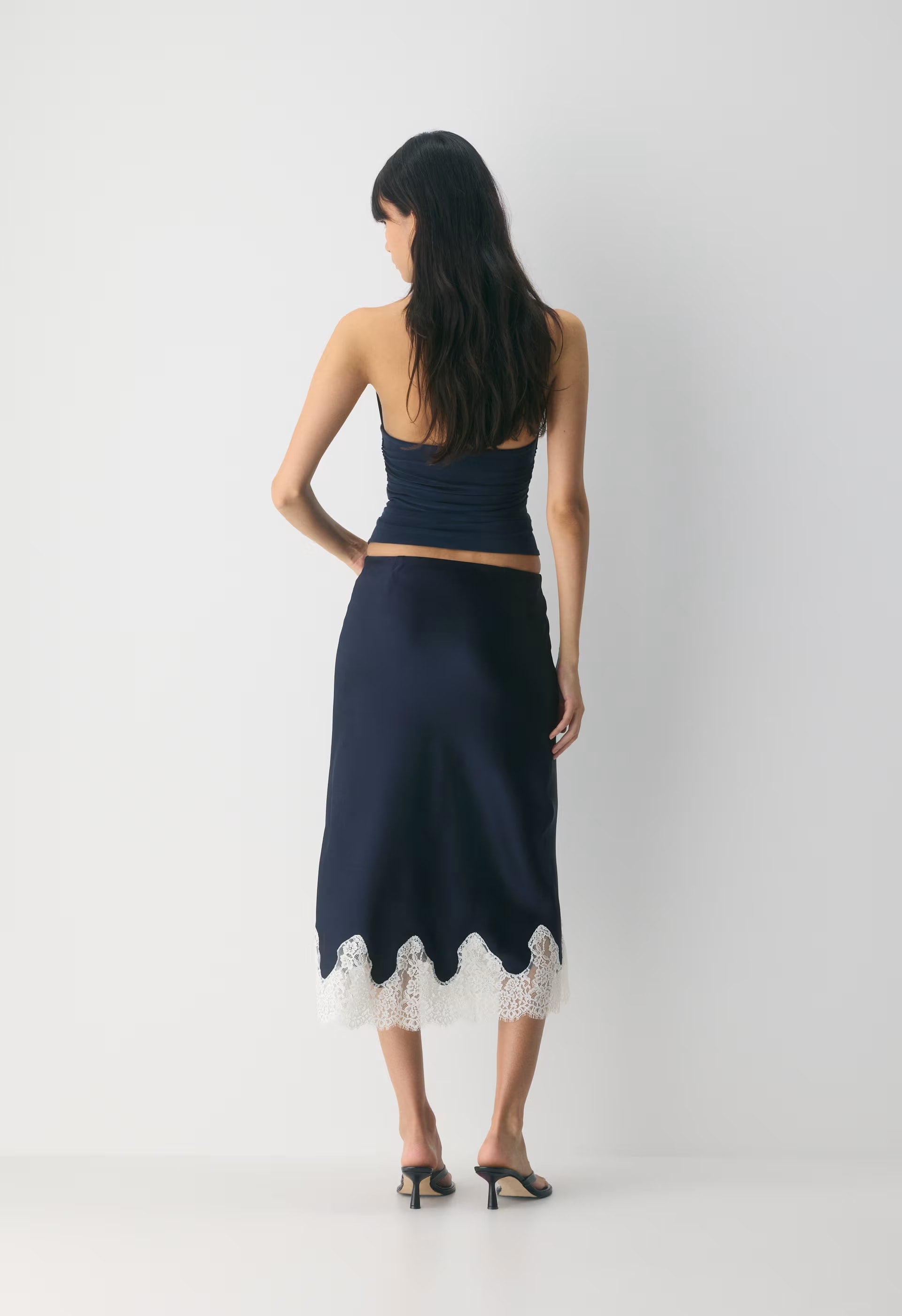 Henrietta Satin Skirt - ADMIRAL/ LIGHT BIRCH