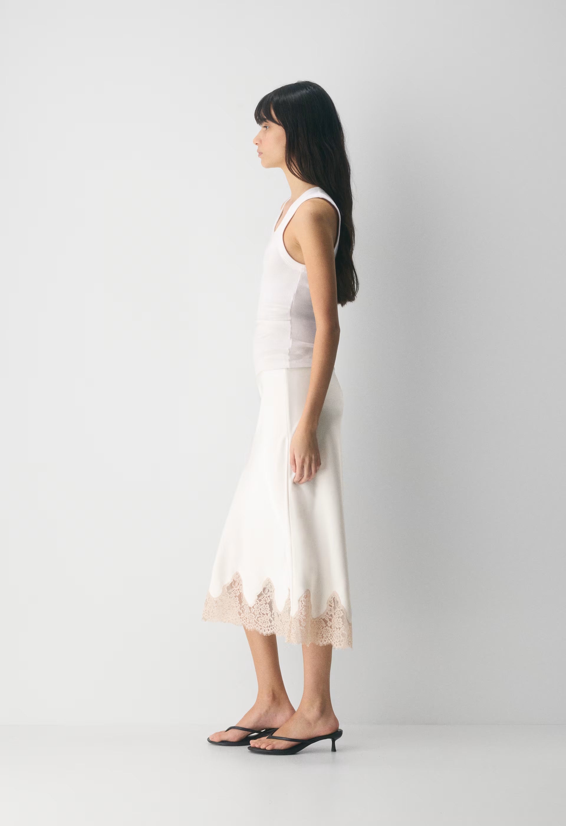 Henrietta Satin Skirt - FLINT GRN/BLCK
