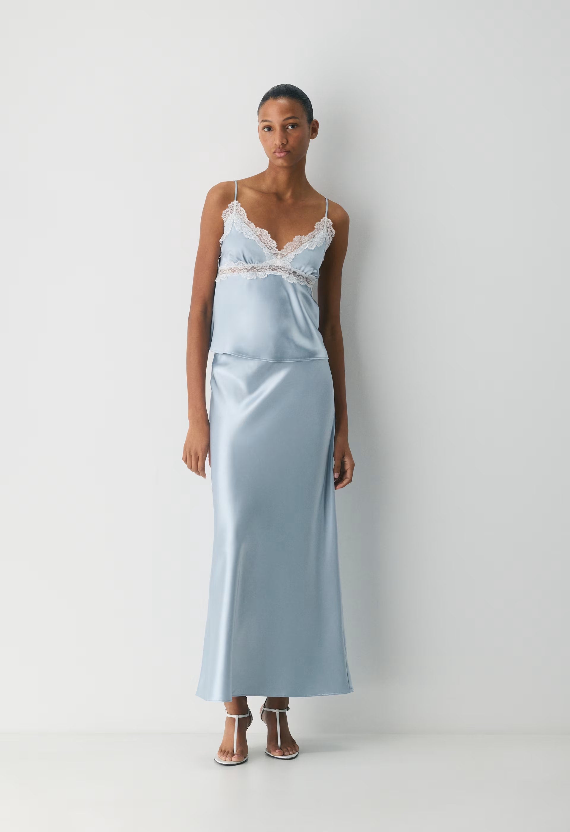 Capture Satin Skirt - BOSANA GREEN
