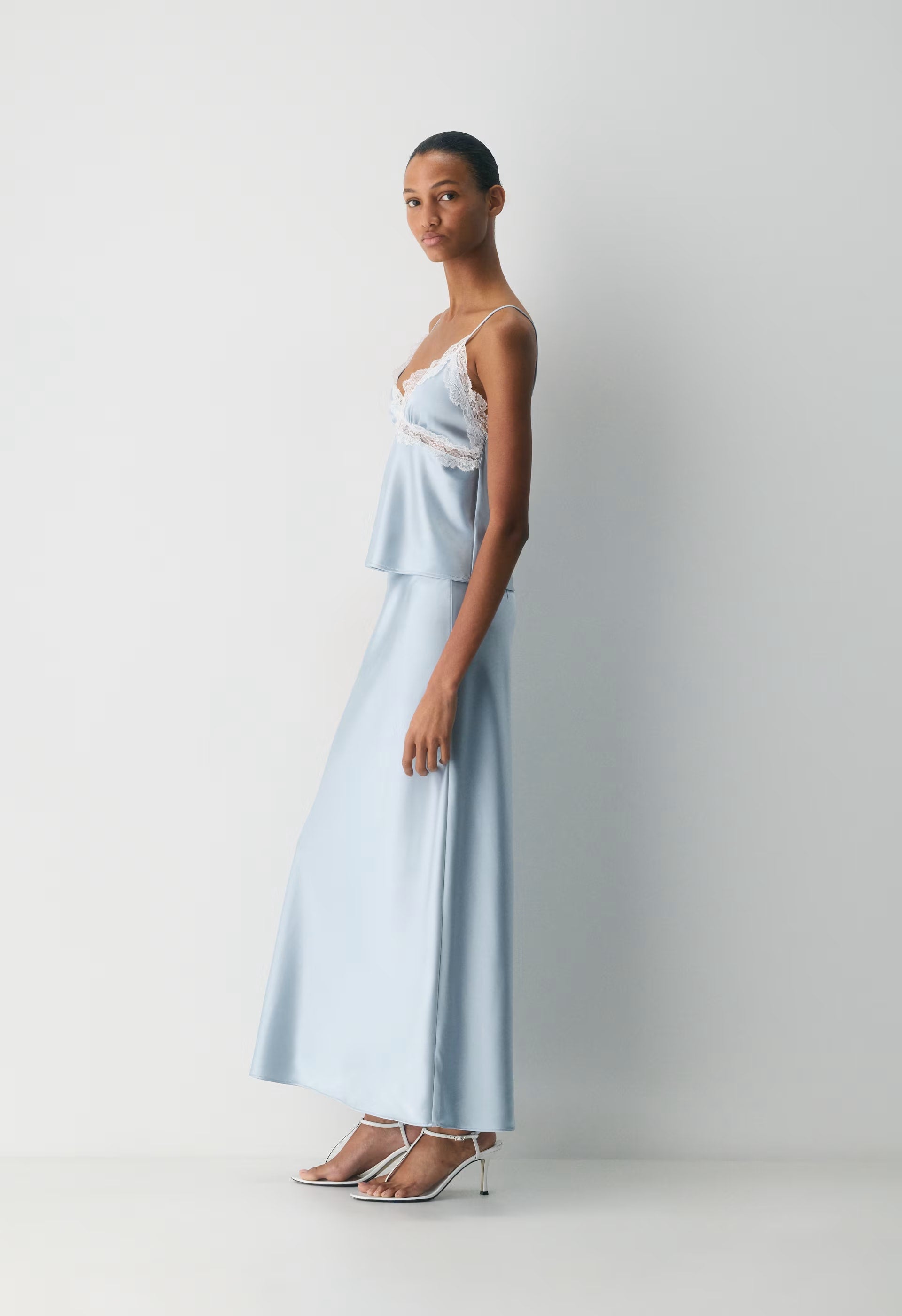 Capture Satin Skirt - BOSANA GREEN