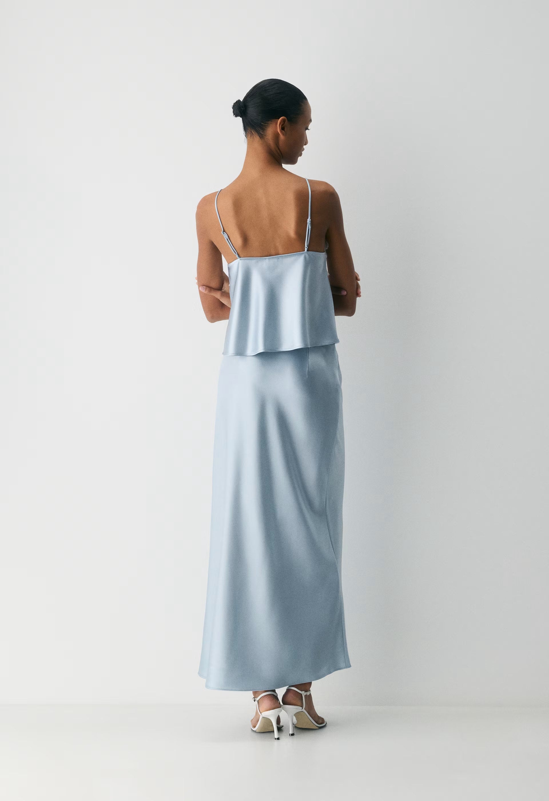 Capture Satin Skirt - DEW BLUE