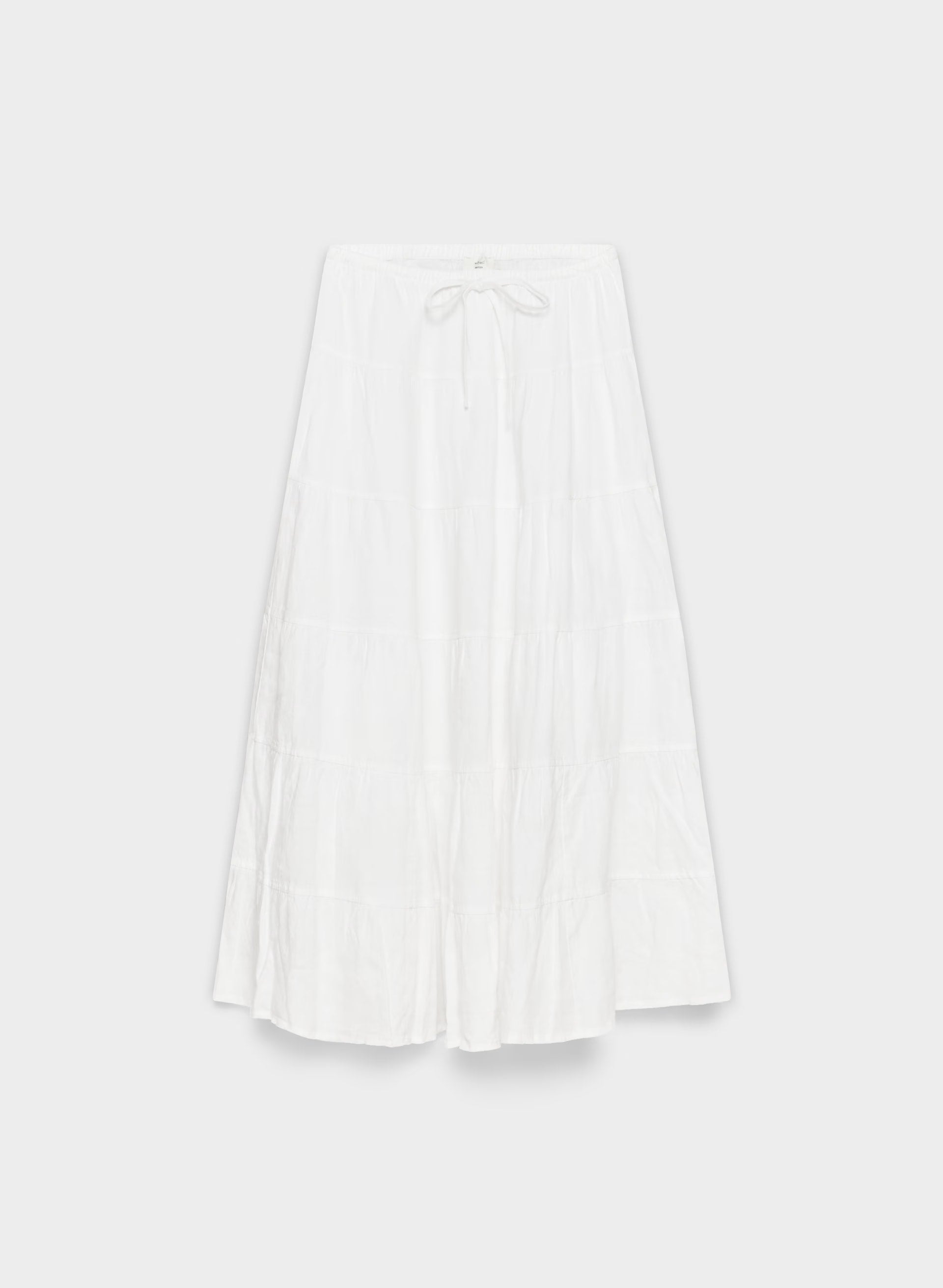 Bouquet Linen Skirt - WHITE