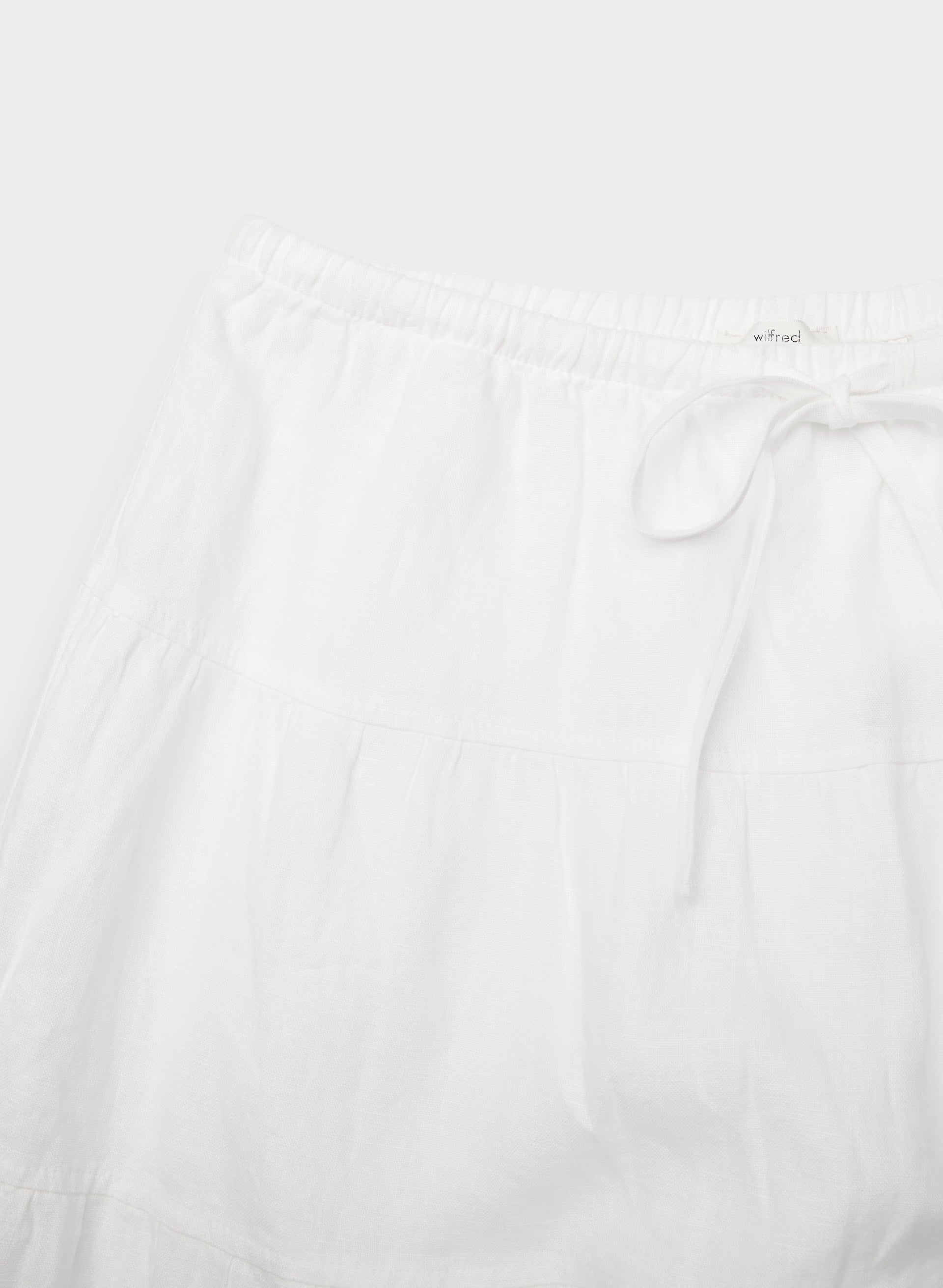 Bouquet Linen Skirt - WHITE