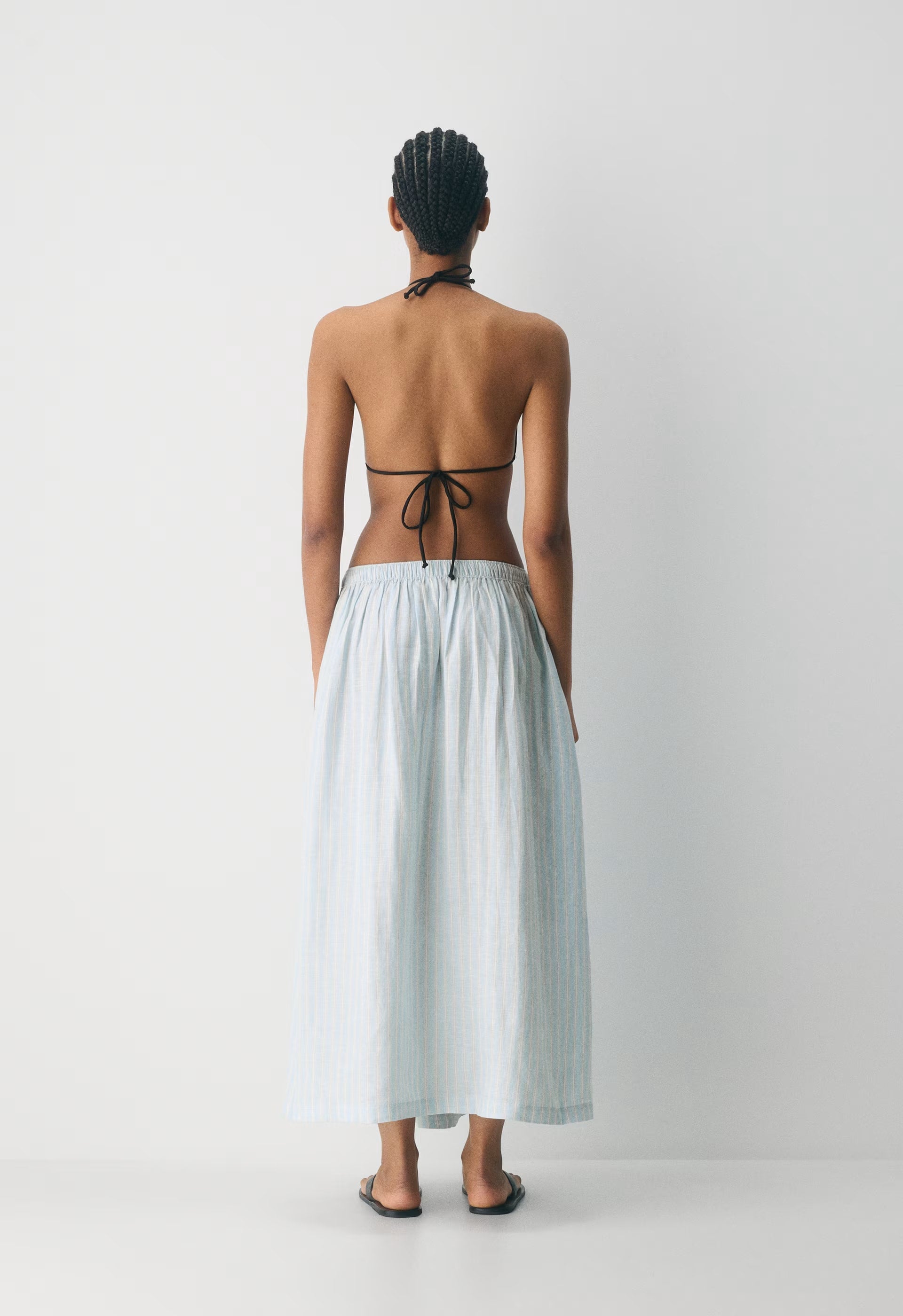 Socialite Linen Skirt - IDELLA STRP VILLBL/WH