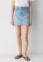 Denim Forum Julia Micro Denim Skirt - VINTAGE LIGHT BLUE