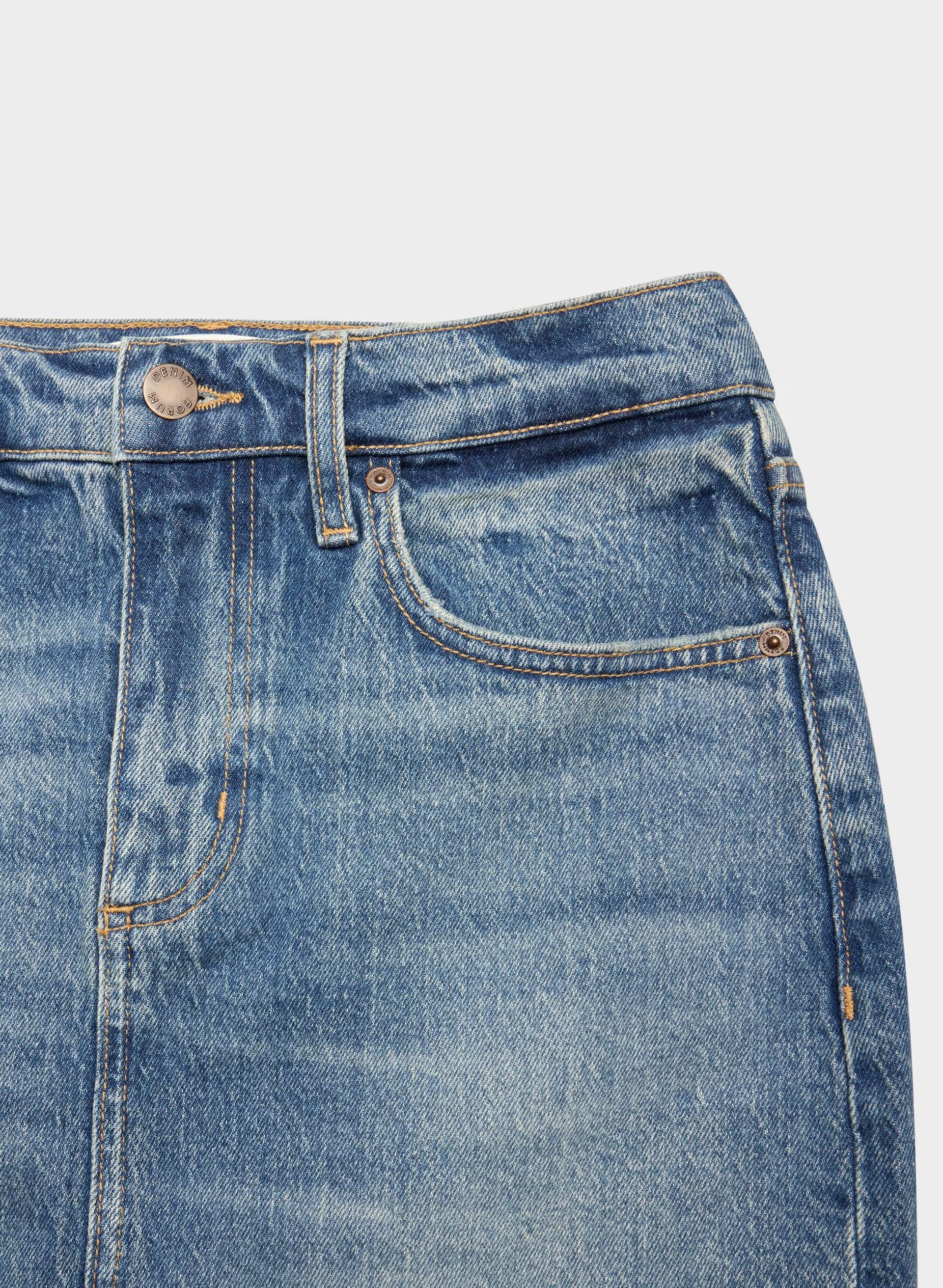 Denim Forum Mena Denim Skirt - VINTAGE MEDIUM BLUE