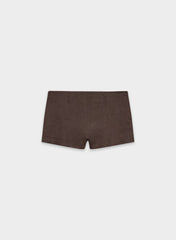 Jewel Linen Skort - RICH MOCHA BROWN