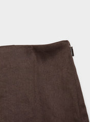 Jewel Linen Skort - RICH MOCHA BROWN