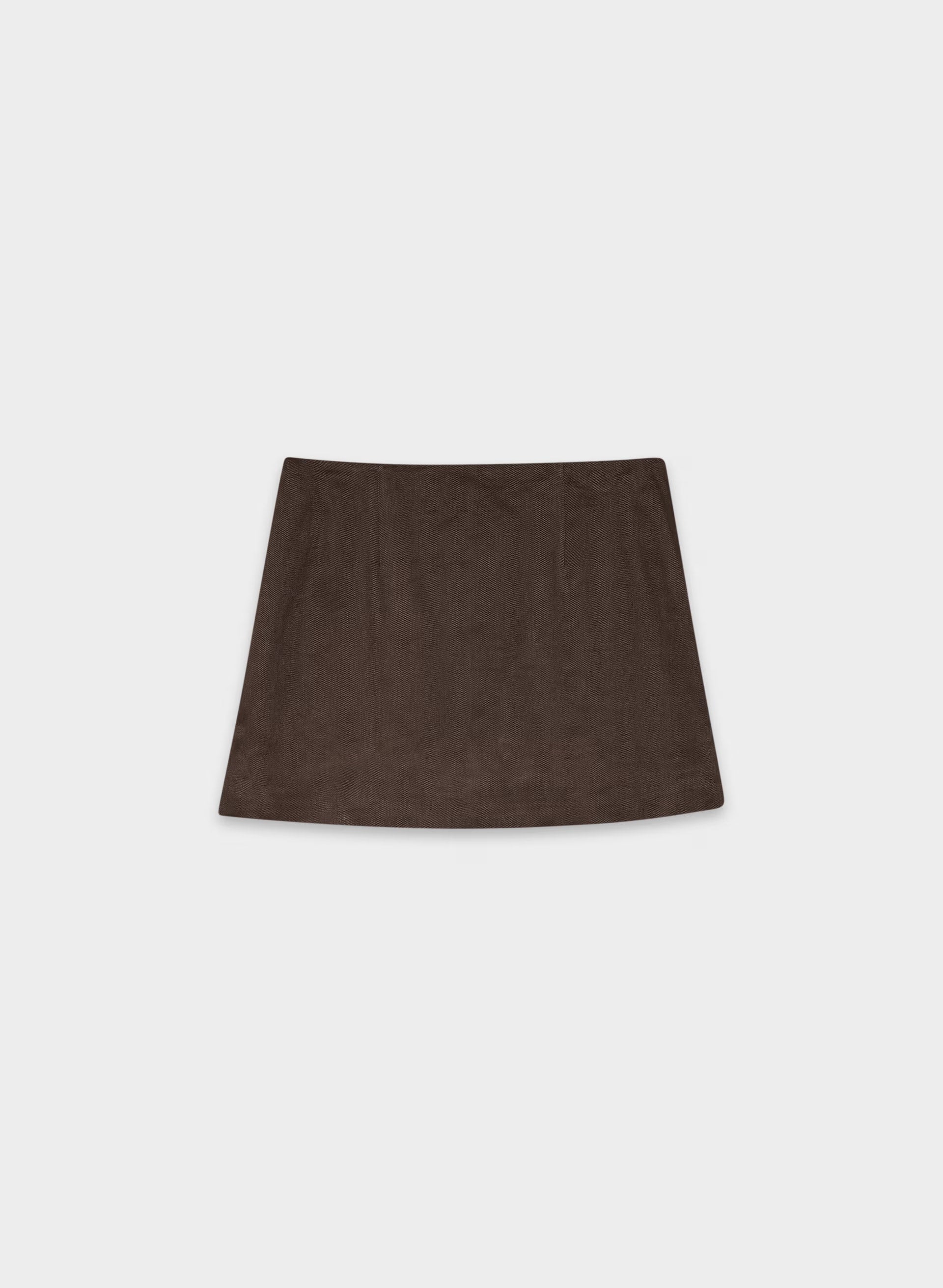 Roundup Linen Skort - RICH MOCHA BROWN