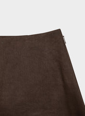 Roundup Linen Skort - RICH MOCHA BROWN
