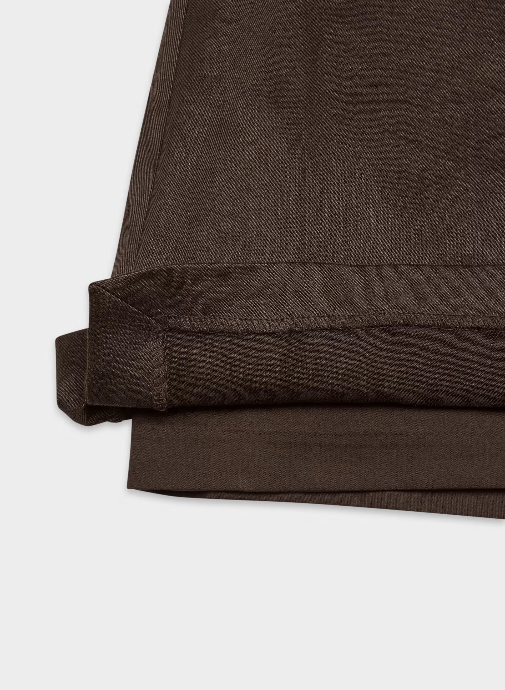 Roundup Linen Skort - RICH MOCHA BROWN