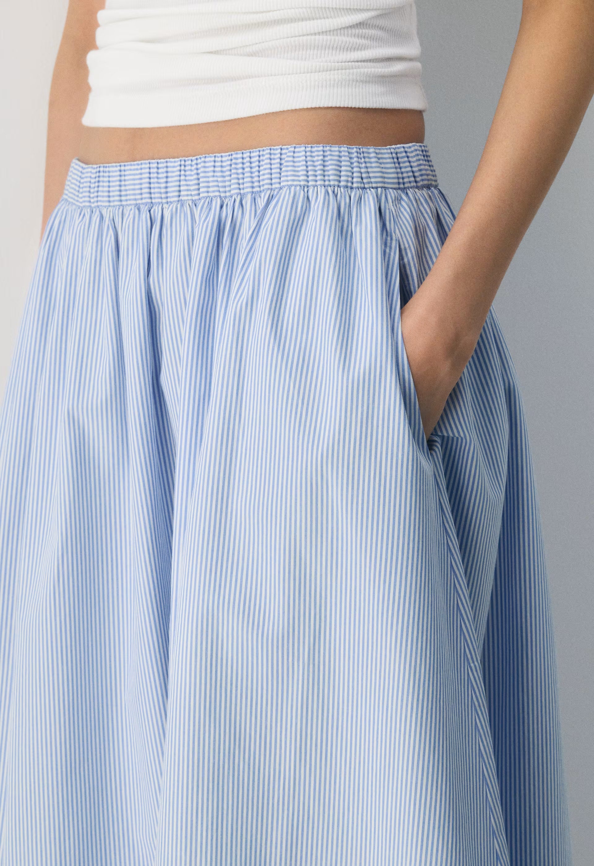 Luminary Poplin Skirt - LEIGHTON PWNKL BL/WT