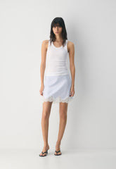 Henrietta Satin Mini Skirt - GLIMMER/LT BIRCH