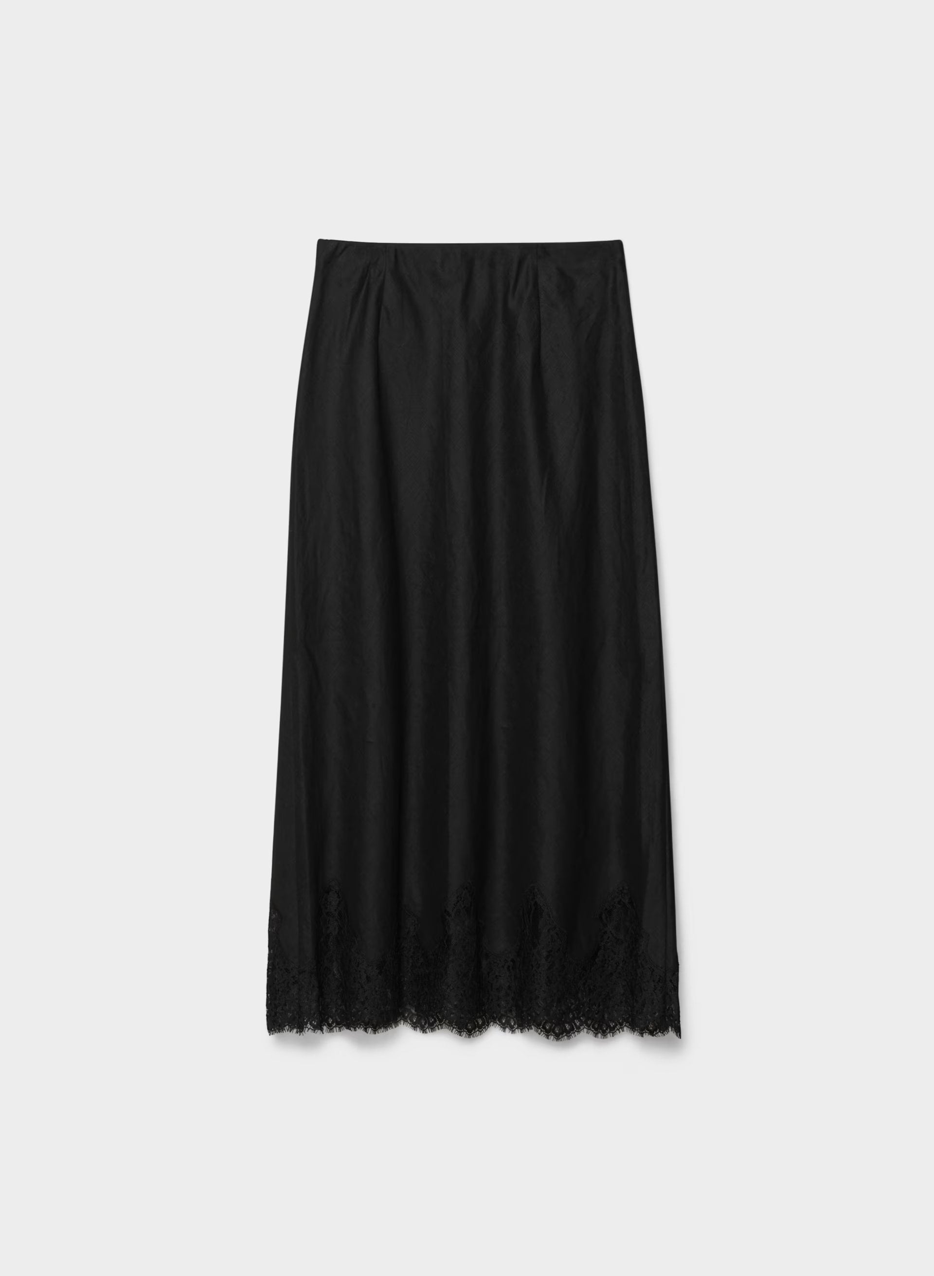Henrietta Linen Skirt - BLACK/BLACK