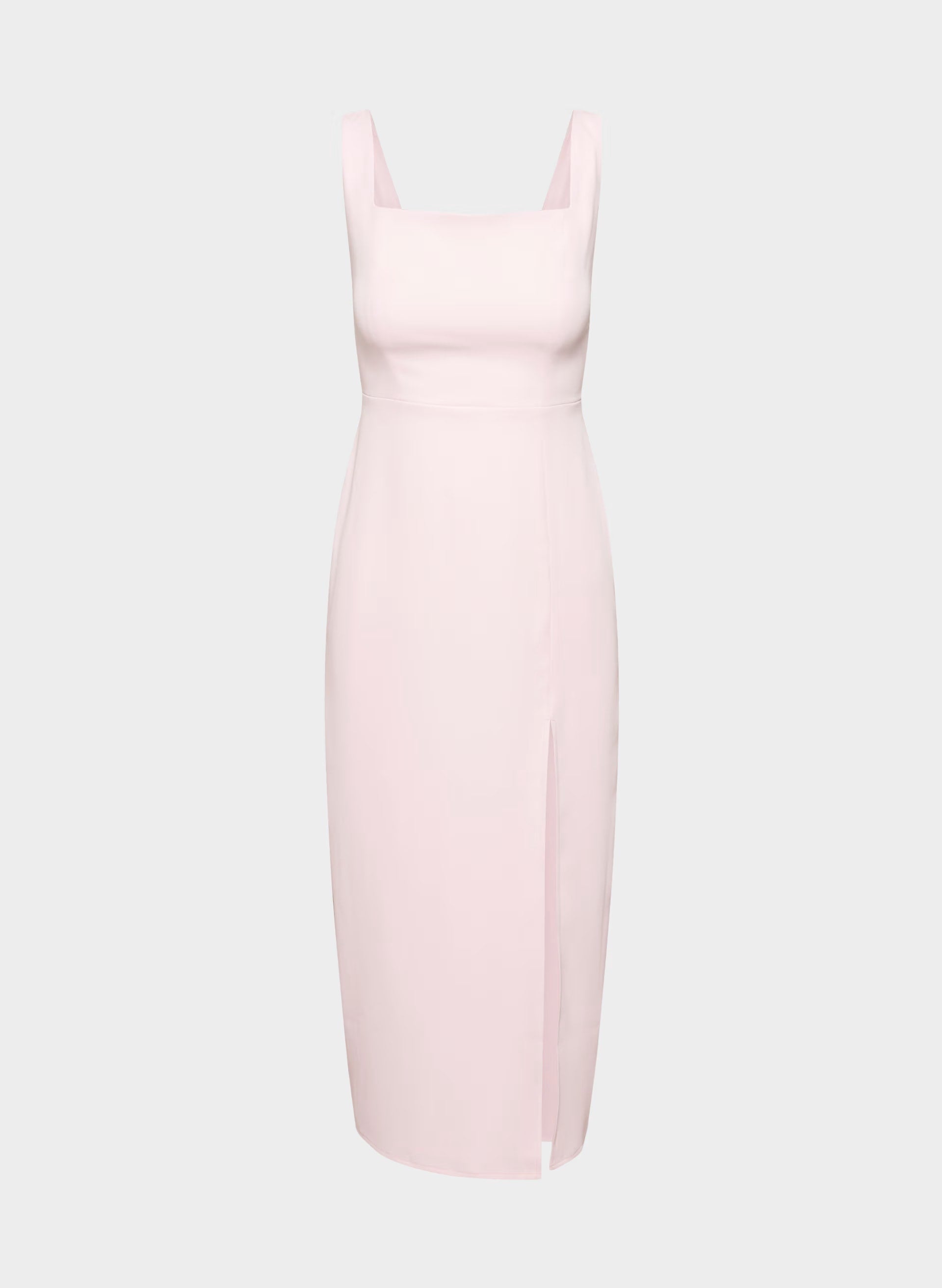 '90s Slit Satin Midi Dress - VILLA PINK