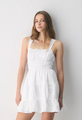 Martine Poplin Dress - BRIGHT WHITE