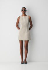 Bond Linen Dress - UNDYED DARK ECRU
