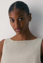 Bond Linen Dress - UNDYED DARK ECRU