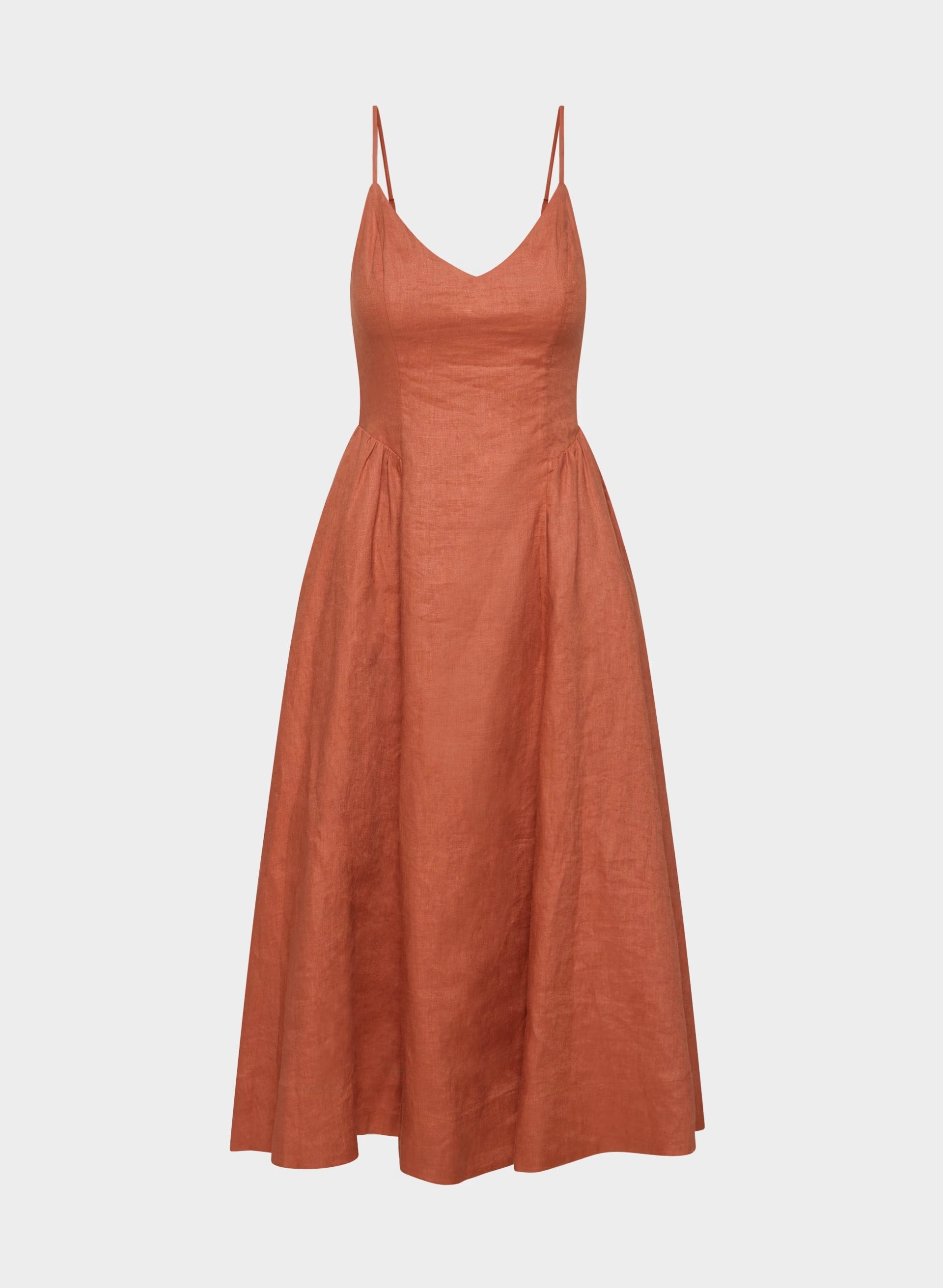 Technique Linen Dress - MARINER TERRACOTTA
