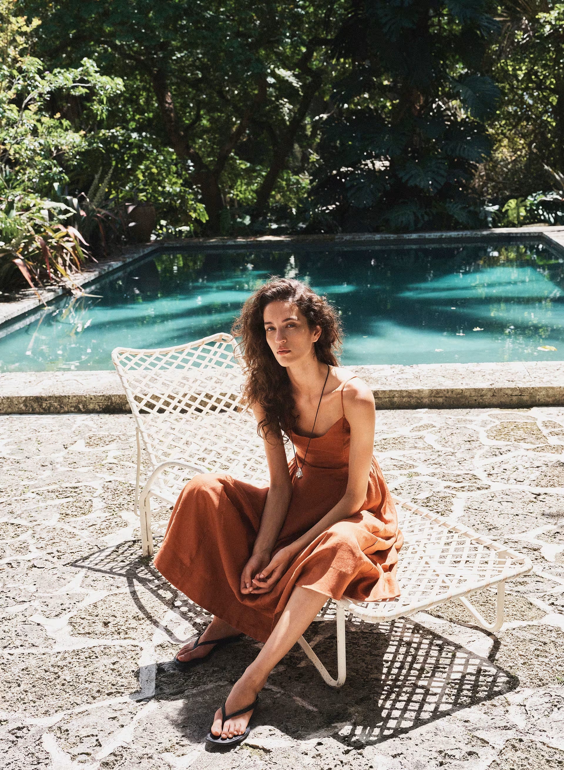 Technique Linen Dress - MARINER TERRACOTTA